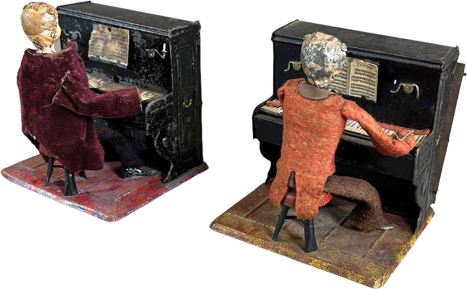 TWO FERNAND MARTIN PIANISTS: 1114. TWO FERNAND MARTIN PIANISTS | France. | 5" l. | Lot for parts, (Very Good Condition) | $350 - $700