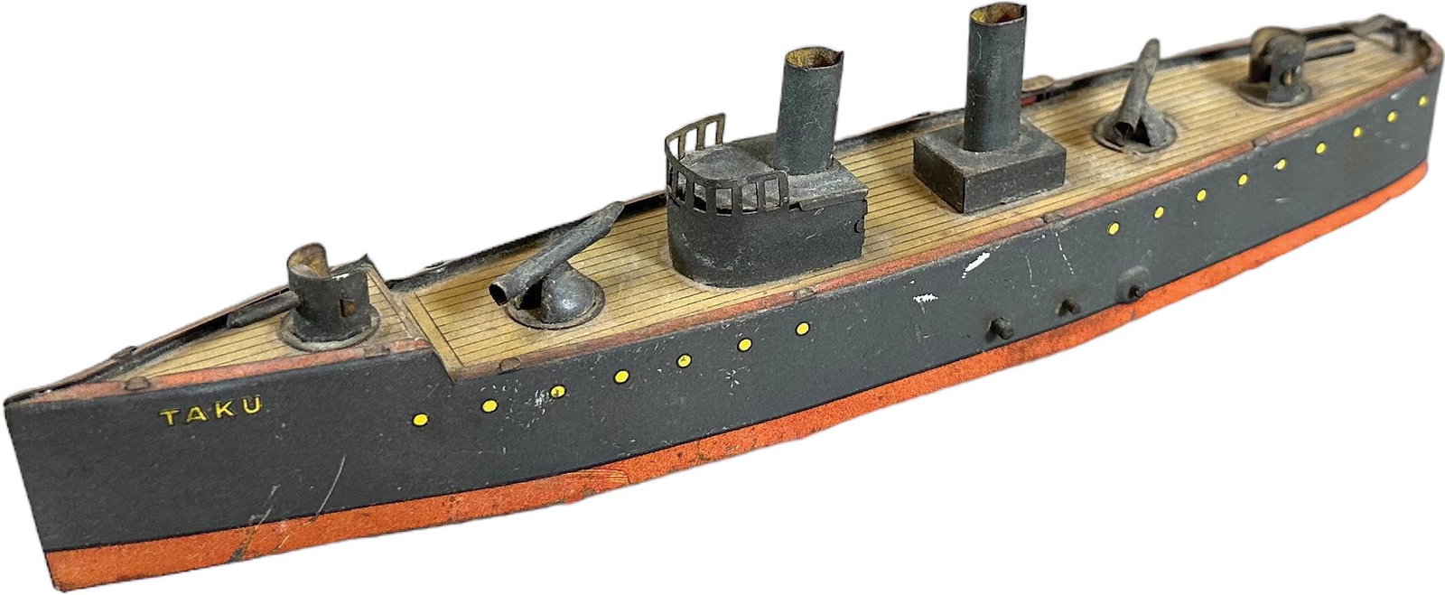 LEHMANN TAKU BATTLESHIP: 1228. LEHMANN TAKU BATTLESHIP | Germany. | 9.5" l. | Needs cleaning, (Very Good to Excellent Condition) | $150 - $300