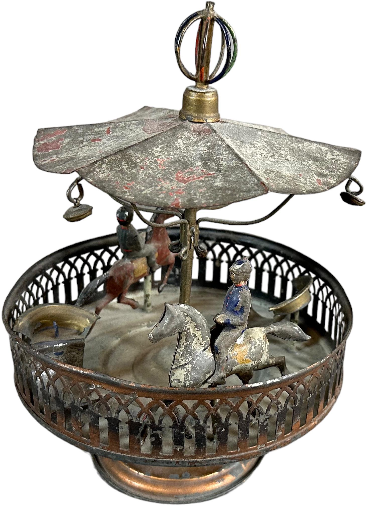 FRENCH HAND PAINTED TIN CAROUSEL (1 of 7)