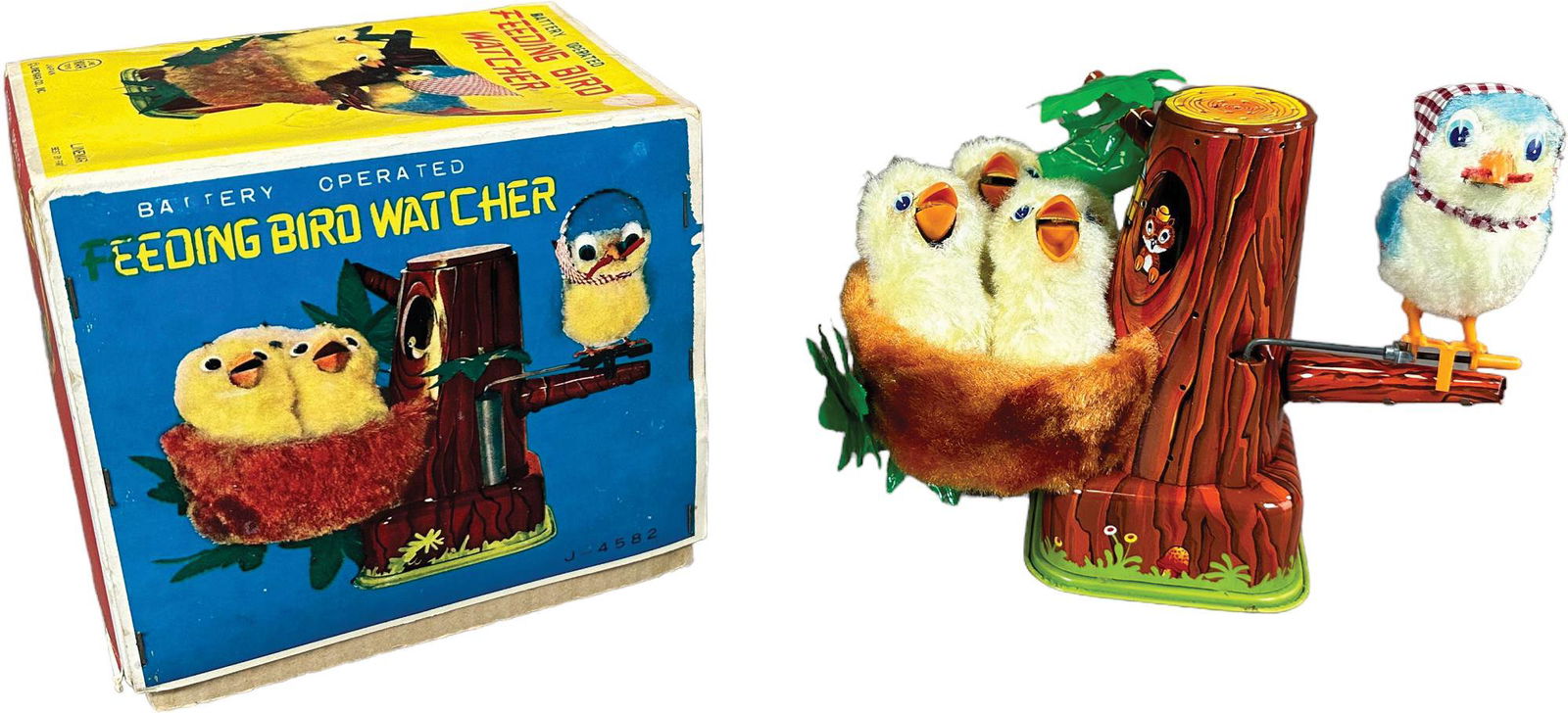 Linemar Batteryop Feeding Bird Watcher W/ Box Auction