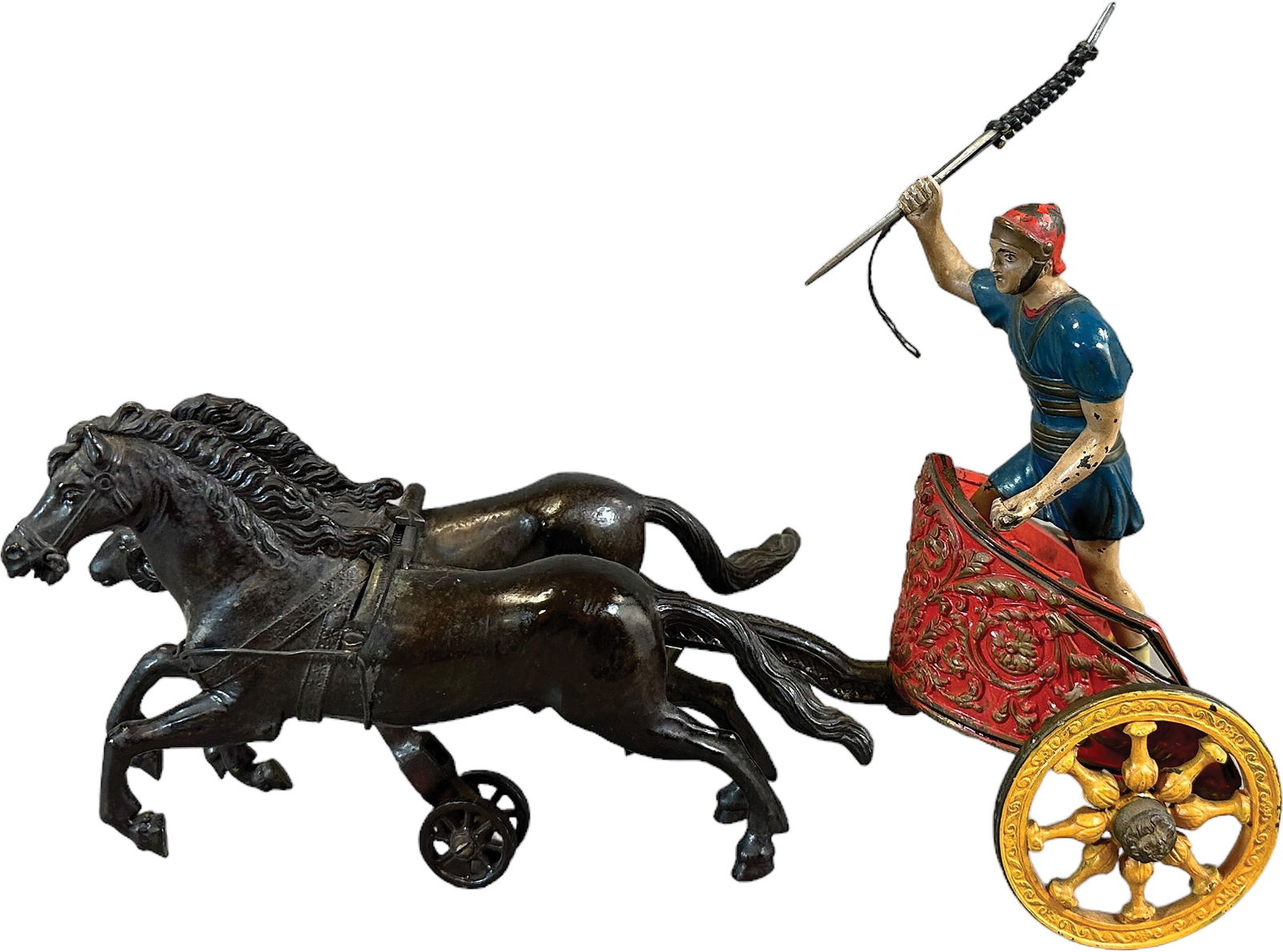 CAST IRON HORSE DRAWN ROMAN CHARIOT (1 of 6)