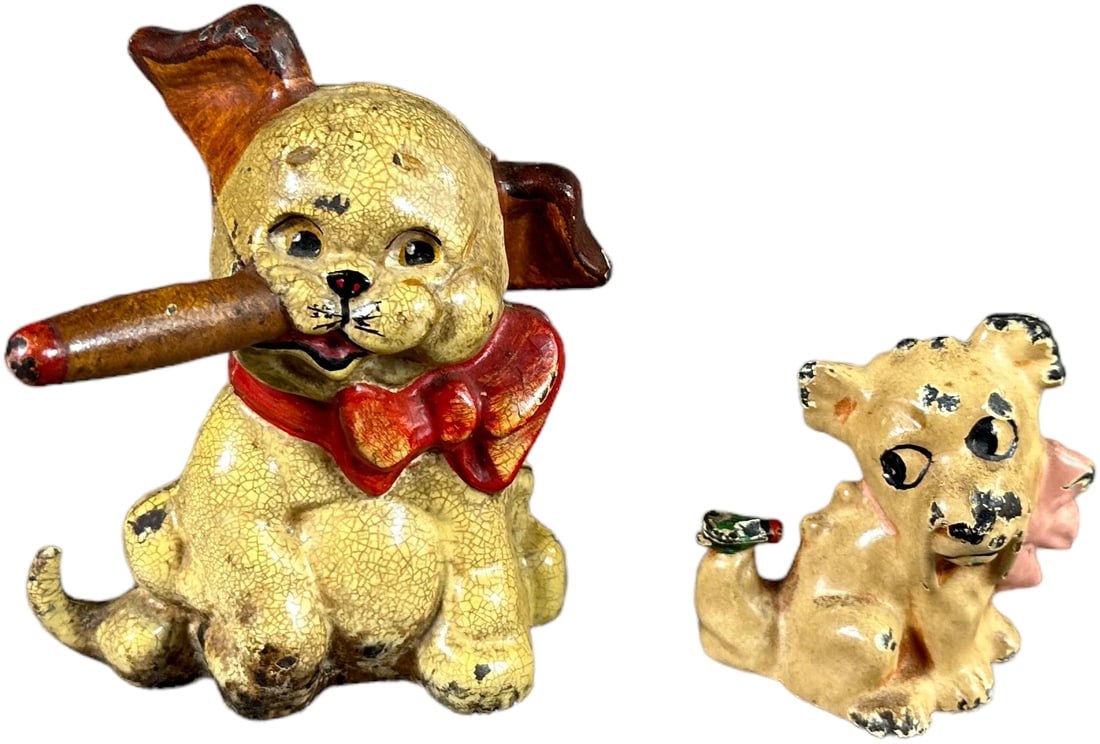 TWO PUP CAST IRON PAPERWEIGHTS (1 of 4)