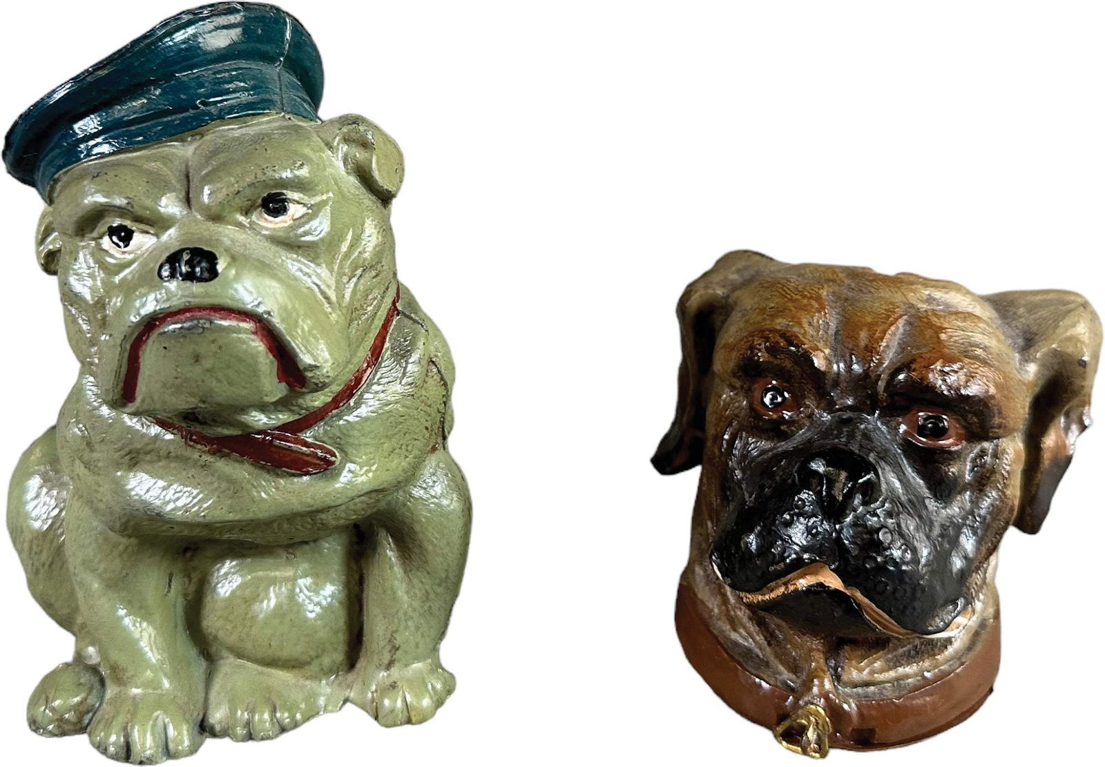 TWO GERMAN LEAD DOG STILL BANKS (1 of 4)