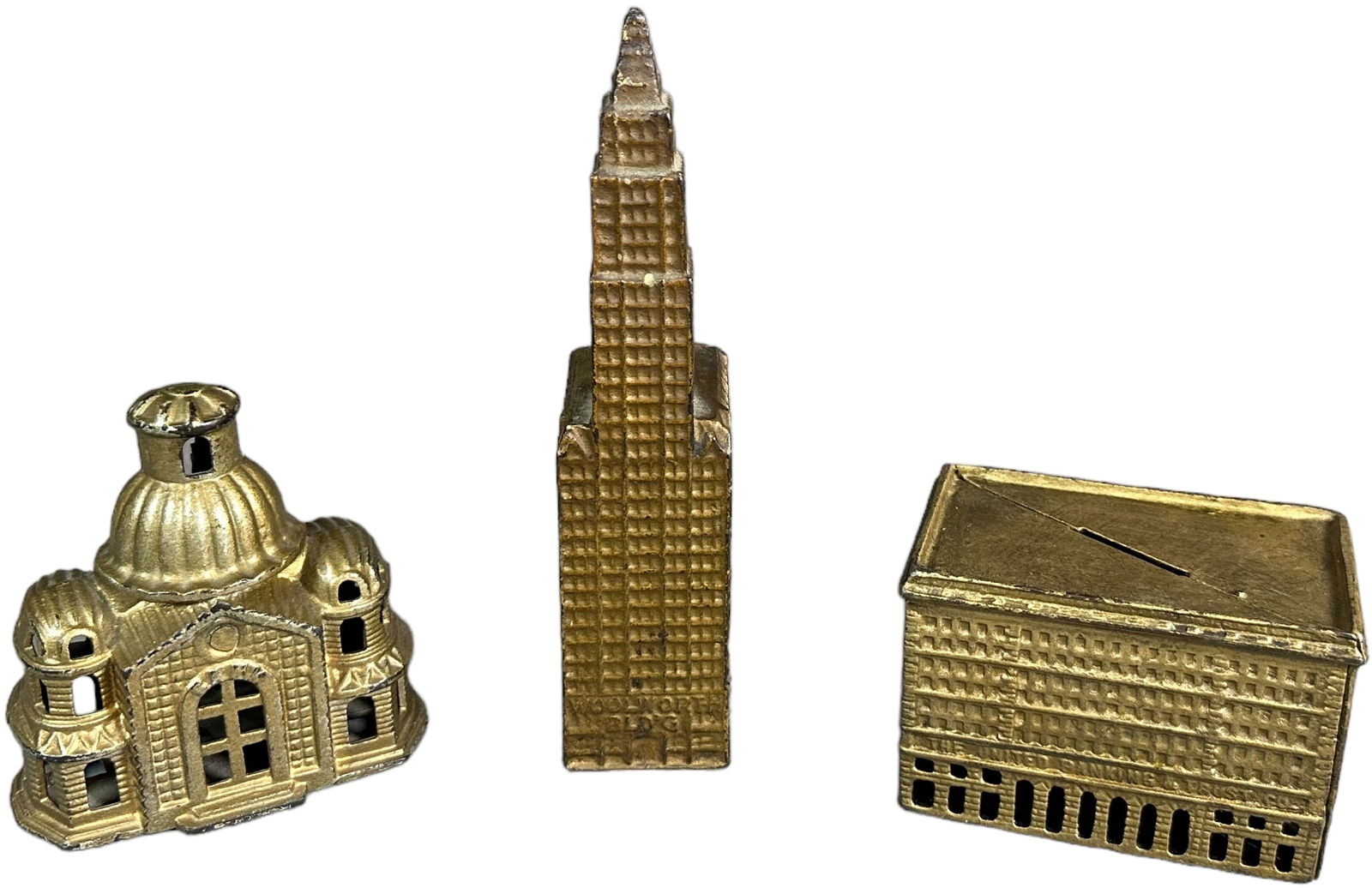 THREE ORNATE BUILDING STILL BANKS (1 of 4)