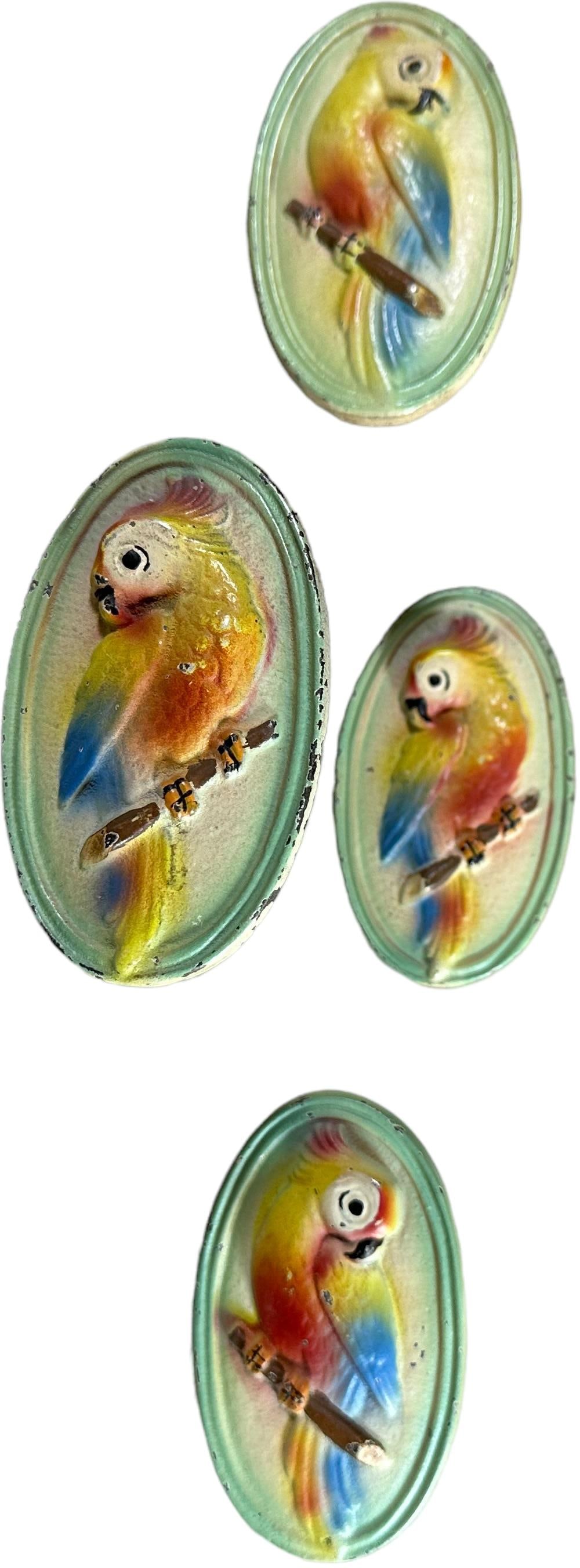 FOUR COLORFUL PARROT DECORATIVE CURTAIN TIEBACKS (1 of 2)