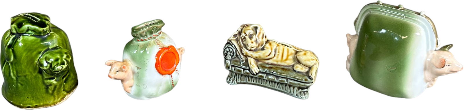 FOUR EARTHENWARE & PORCELAIN BANKS (1 of 4)