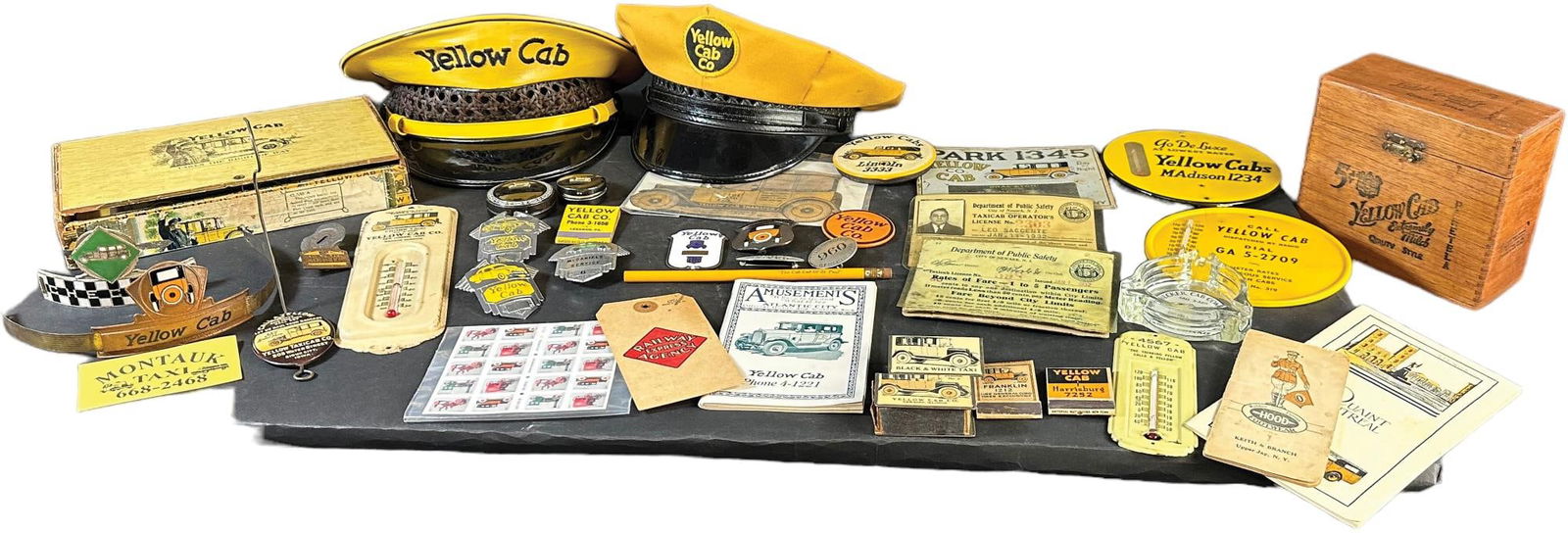 ASSORTMENT OF YELLOW CAB TAXI ITEMS (1 of 6)