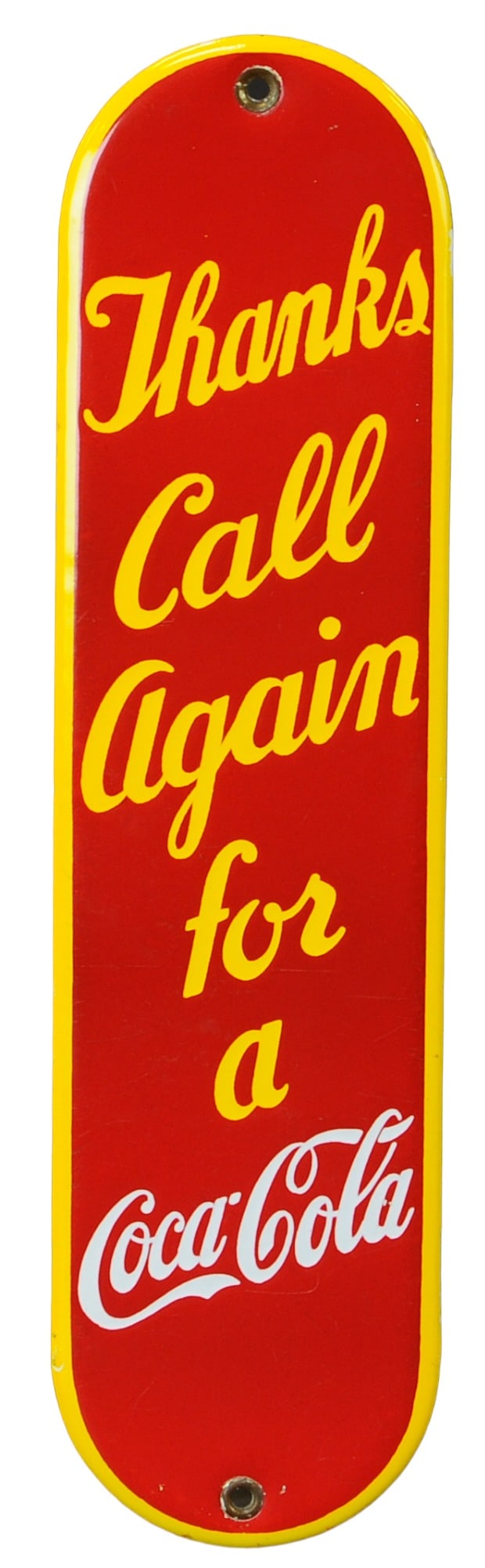 PORCELAIN COCA-COLA DOOR PUSH (1 of 2)