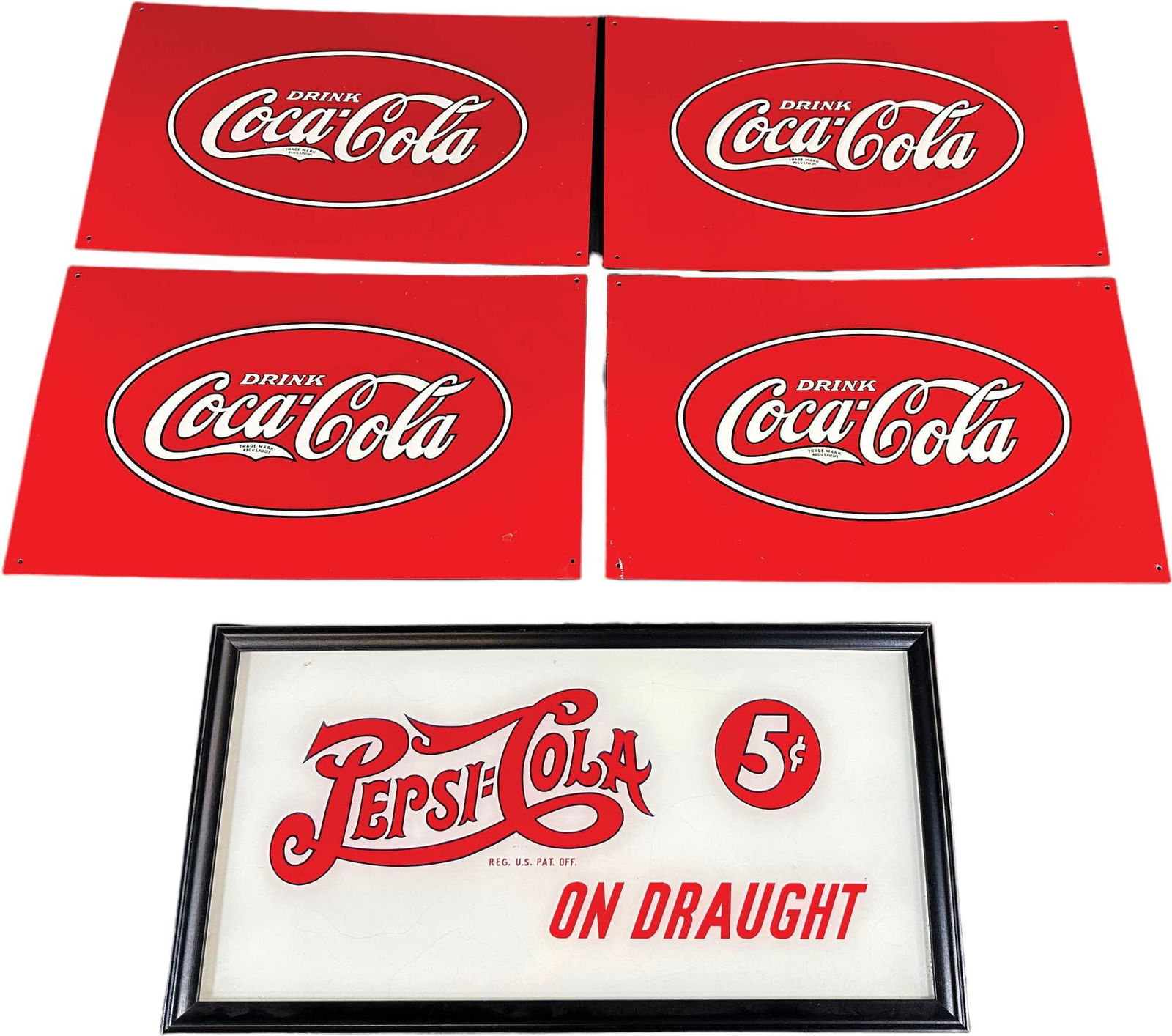 FIVE COCA COLA SIGNS (1 of 4)
