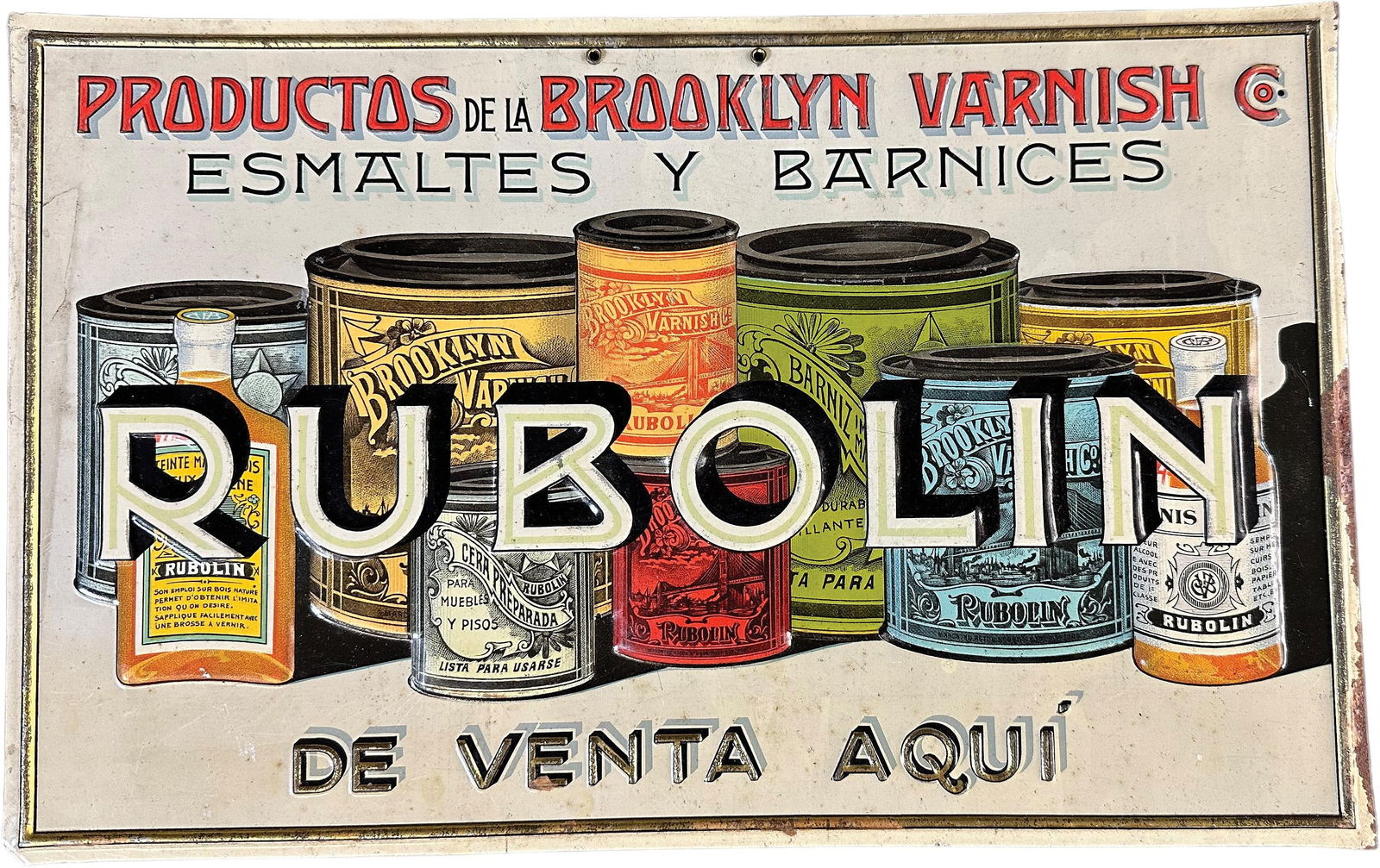 RUBOLIN VARNISH PAINT CANS TIN SIGN (1 of 4)