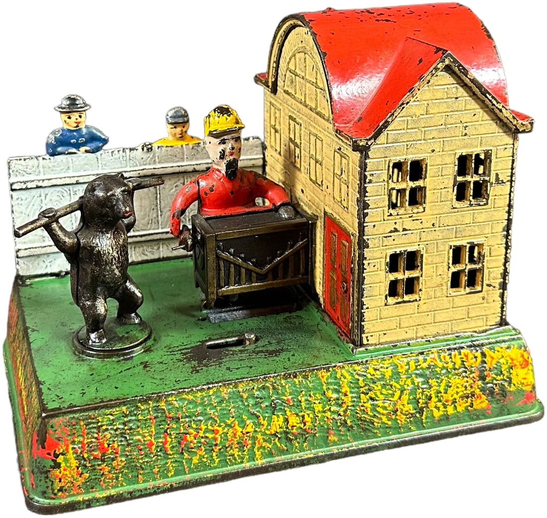 ORGAN GRINDER DANCING BEAR MECHANICAL BANK (1 of 10)