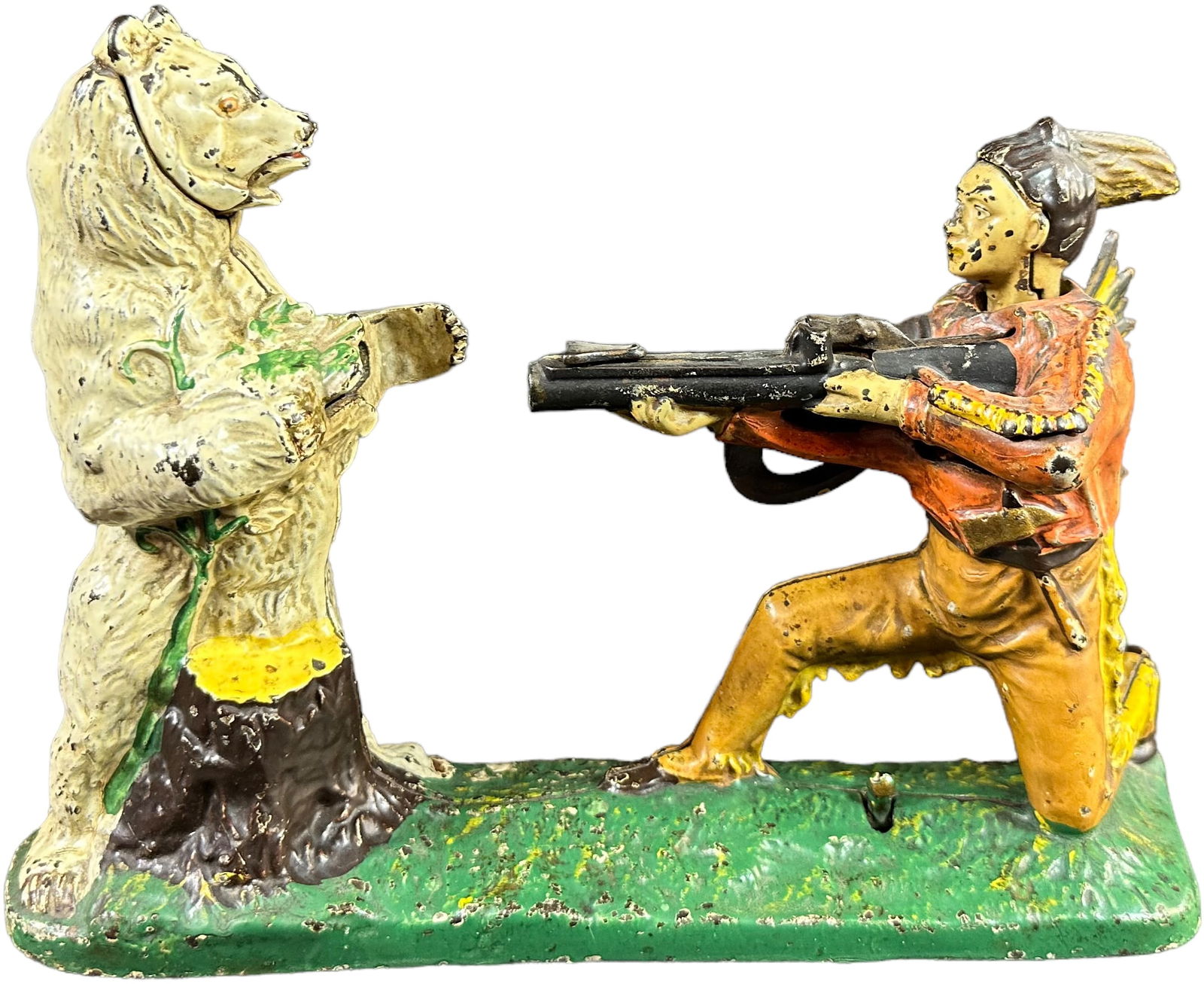 INDIAN SHOOTING BEAR MECHANICAL BANK (1 of 9)