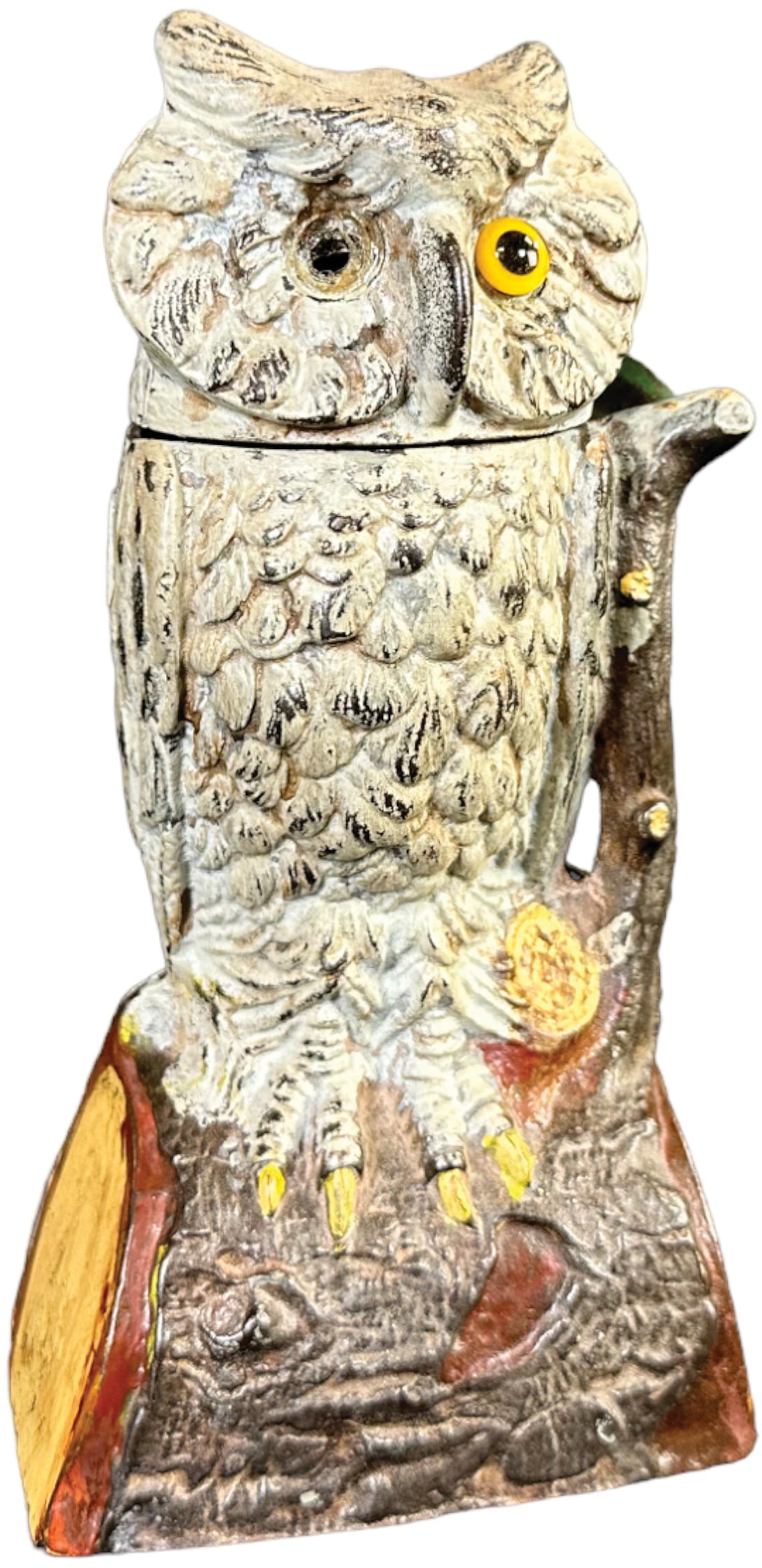 WHITE OWL TURNS HEAD MECHANICAL BANK (1 of 6)