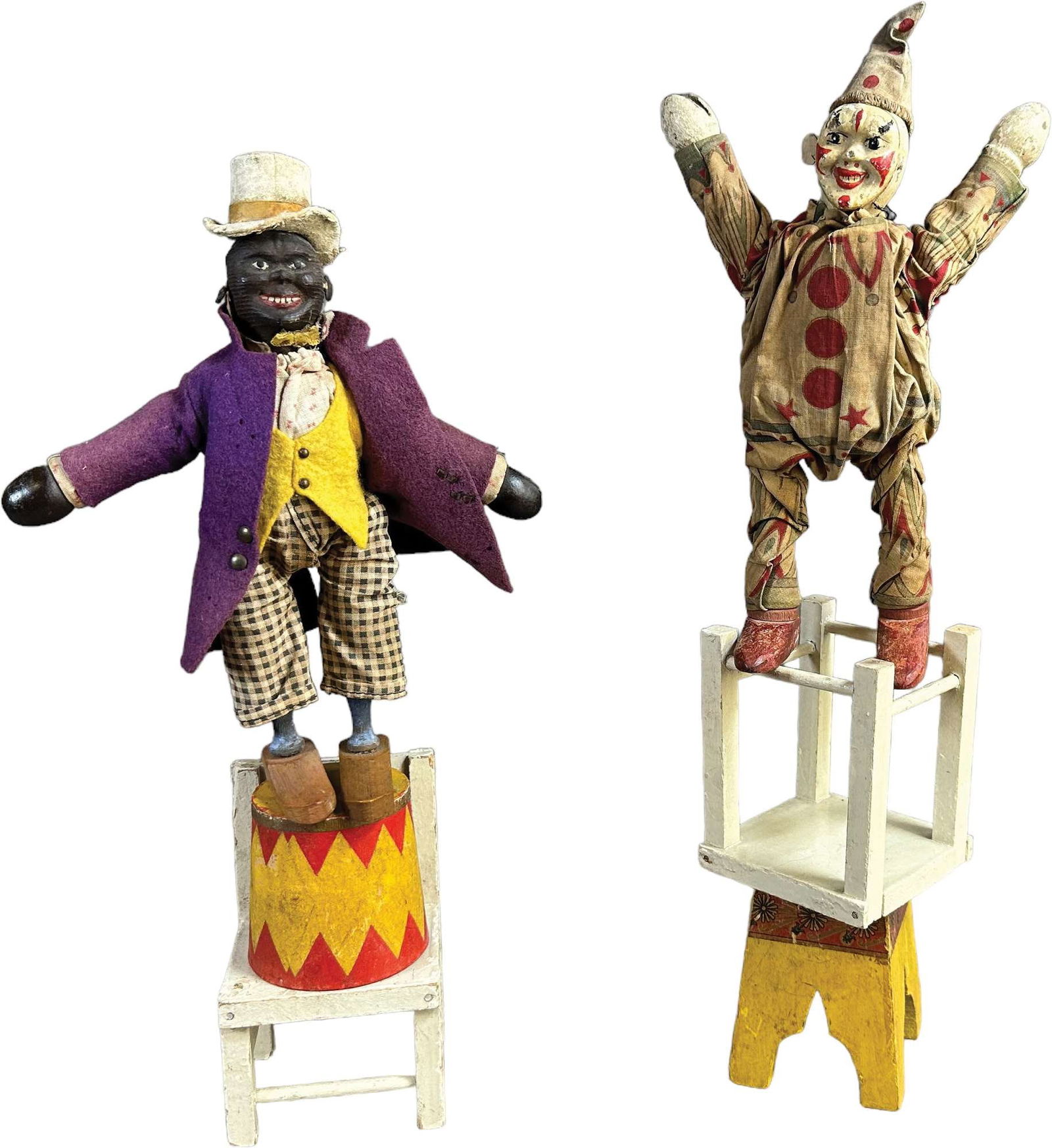 SCHOENHUT CLOWN & BLACK DUDE W/ ACCESSORIES (1 of 7)