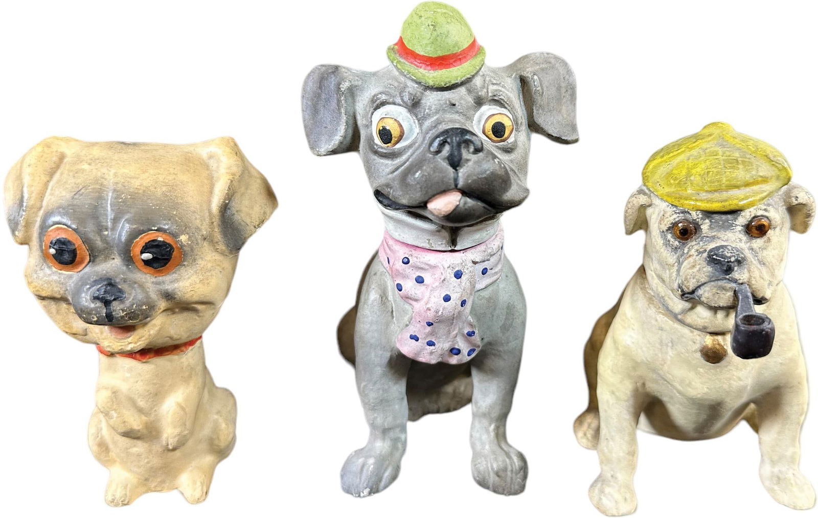 THREE GOOGLY EYE DOG CANDY CONTAINERS (1 of 8)
