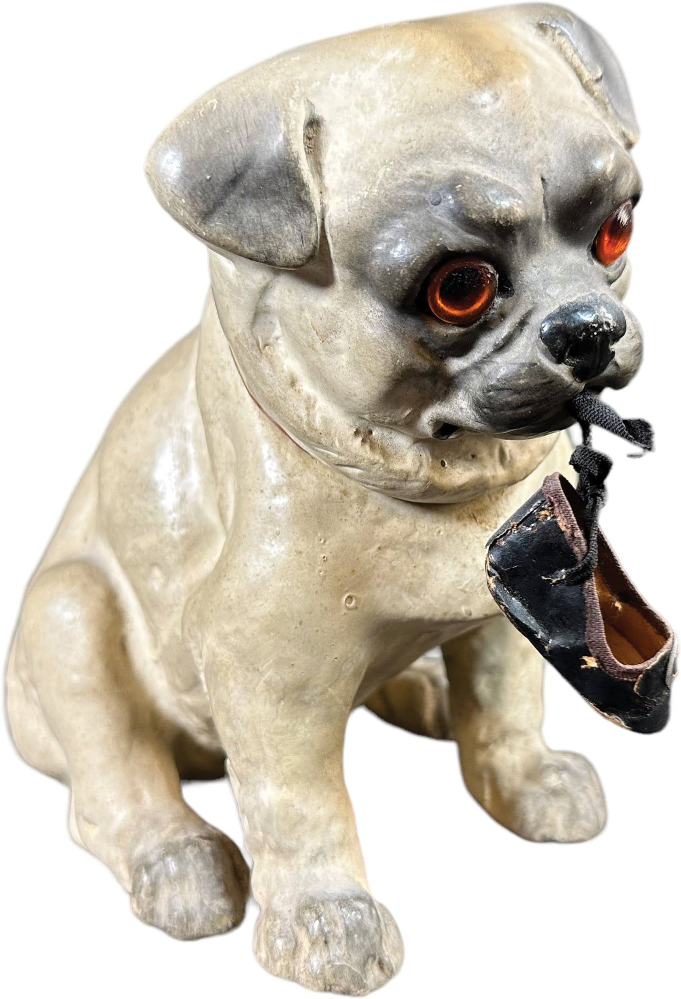 LARGE WHIMSICAL PUP W/ SHOE CANDY CONTAINER (1 of 9)