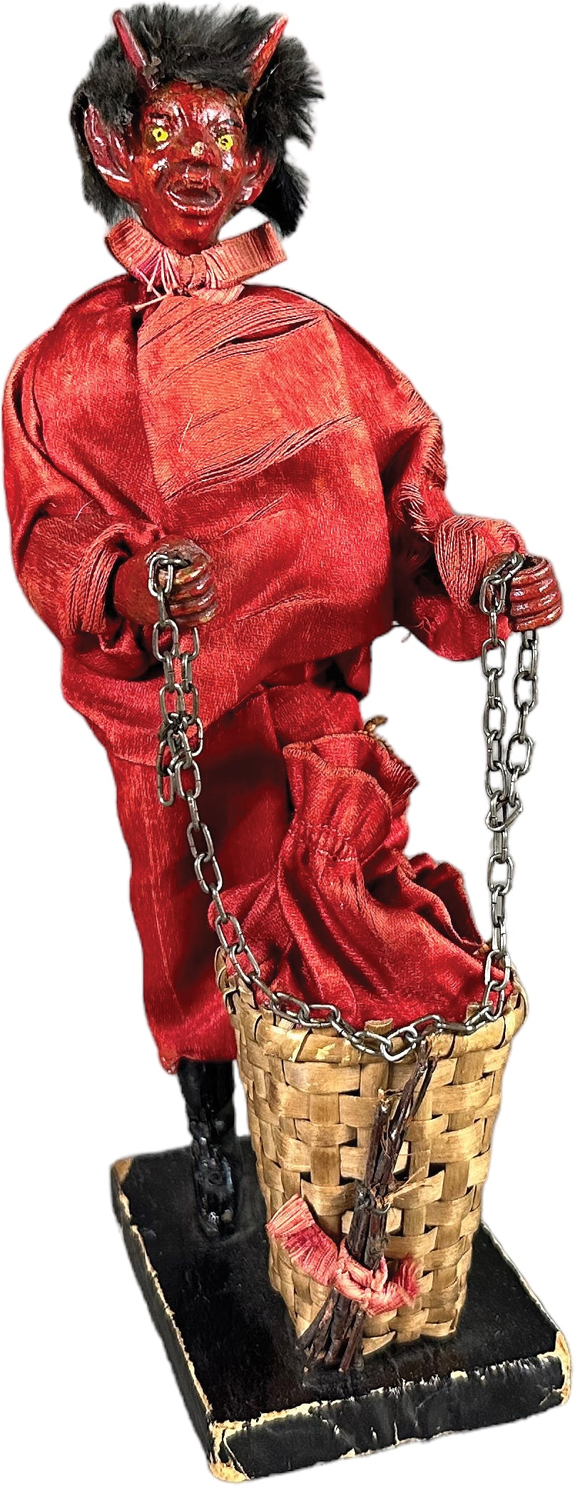 SMALL STANDING KRAMPUS W/ SILK CLOTHES (1 of 5)