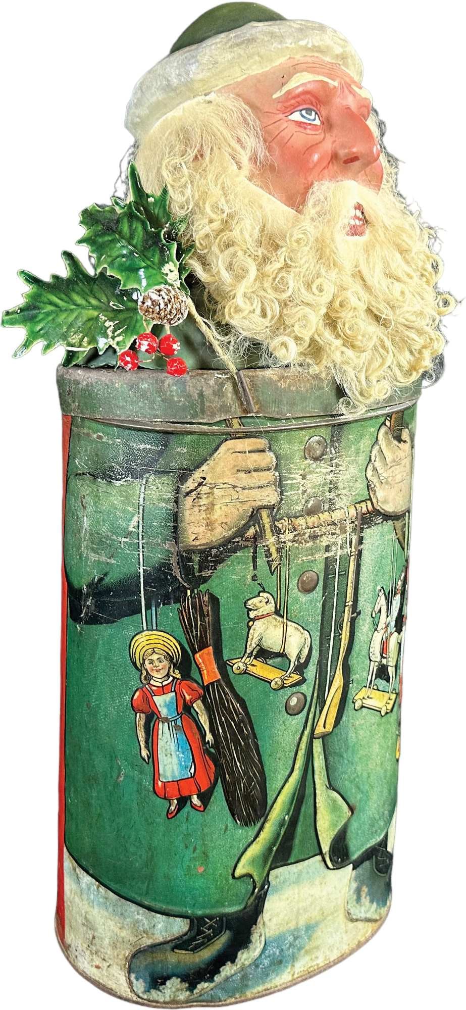 COMPOSITION TOP SANTA CLAUS BISCUIT TIN (1 of 8)