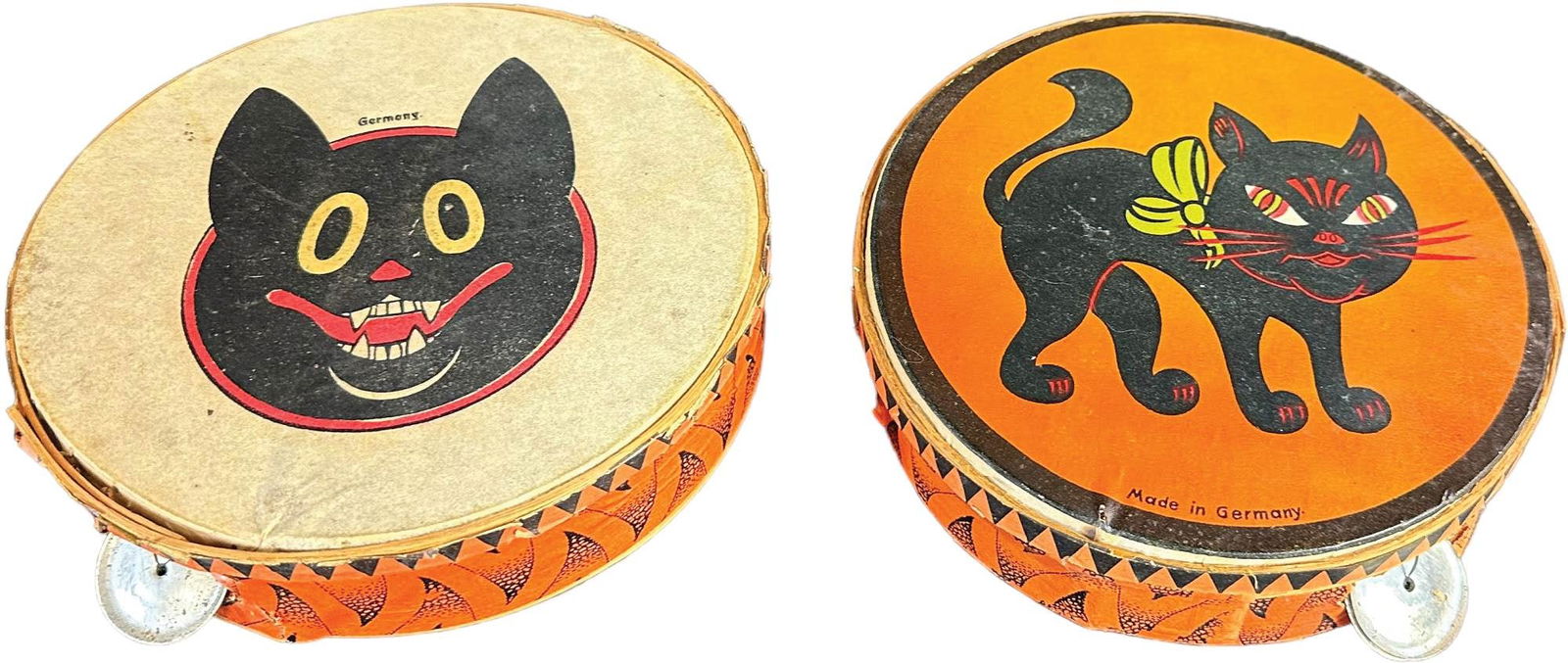 TWO HALLOWEEN CAT TAMBOURINES (1 of 7)