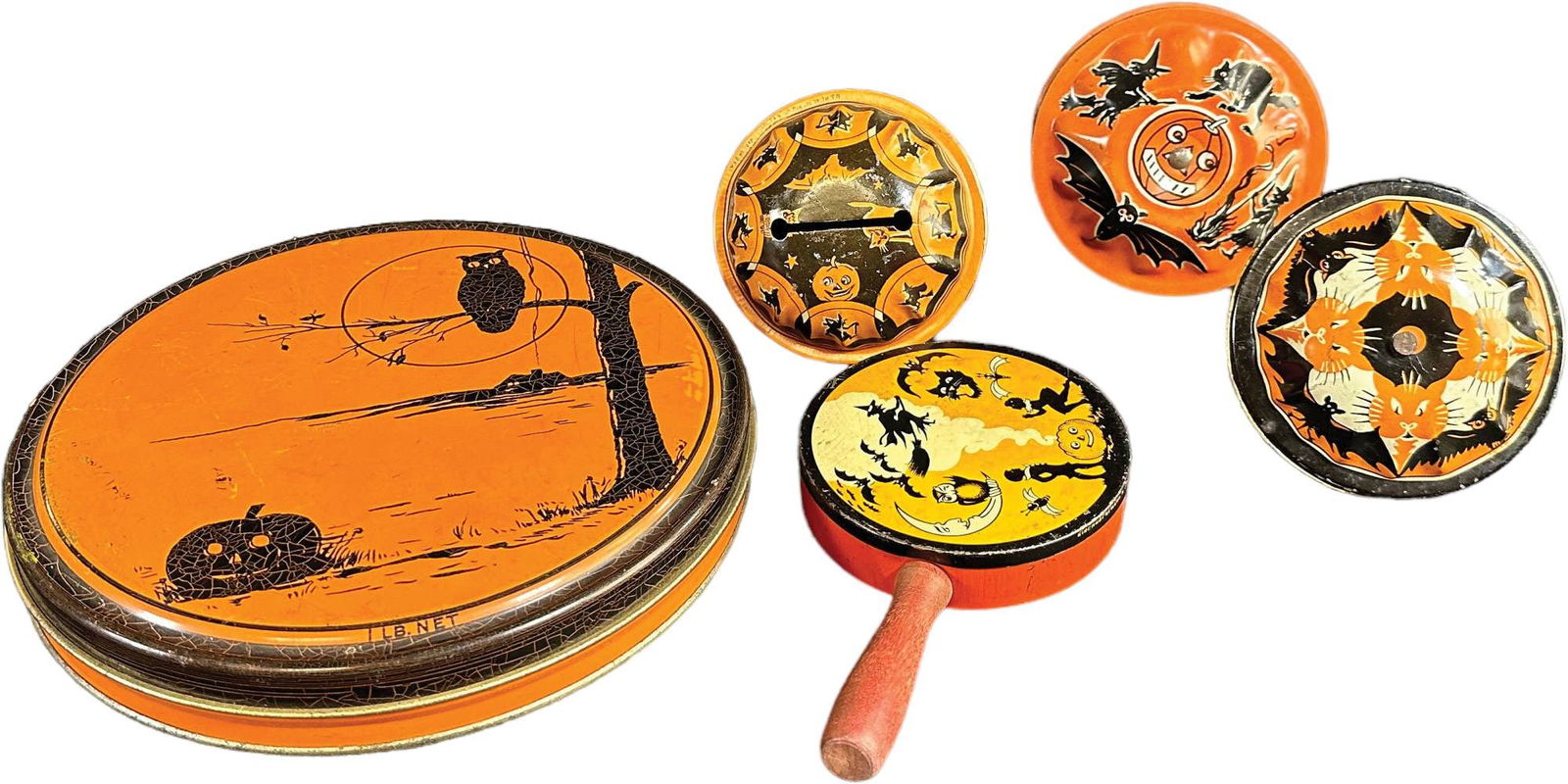 FOUR EARLY HALLOWEEN NOISEMAKERS (1 of 2)