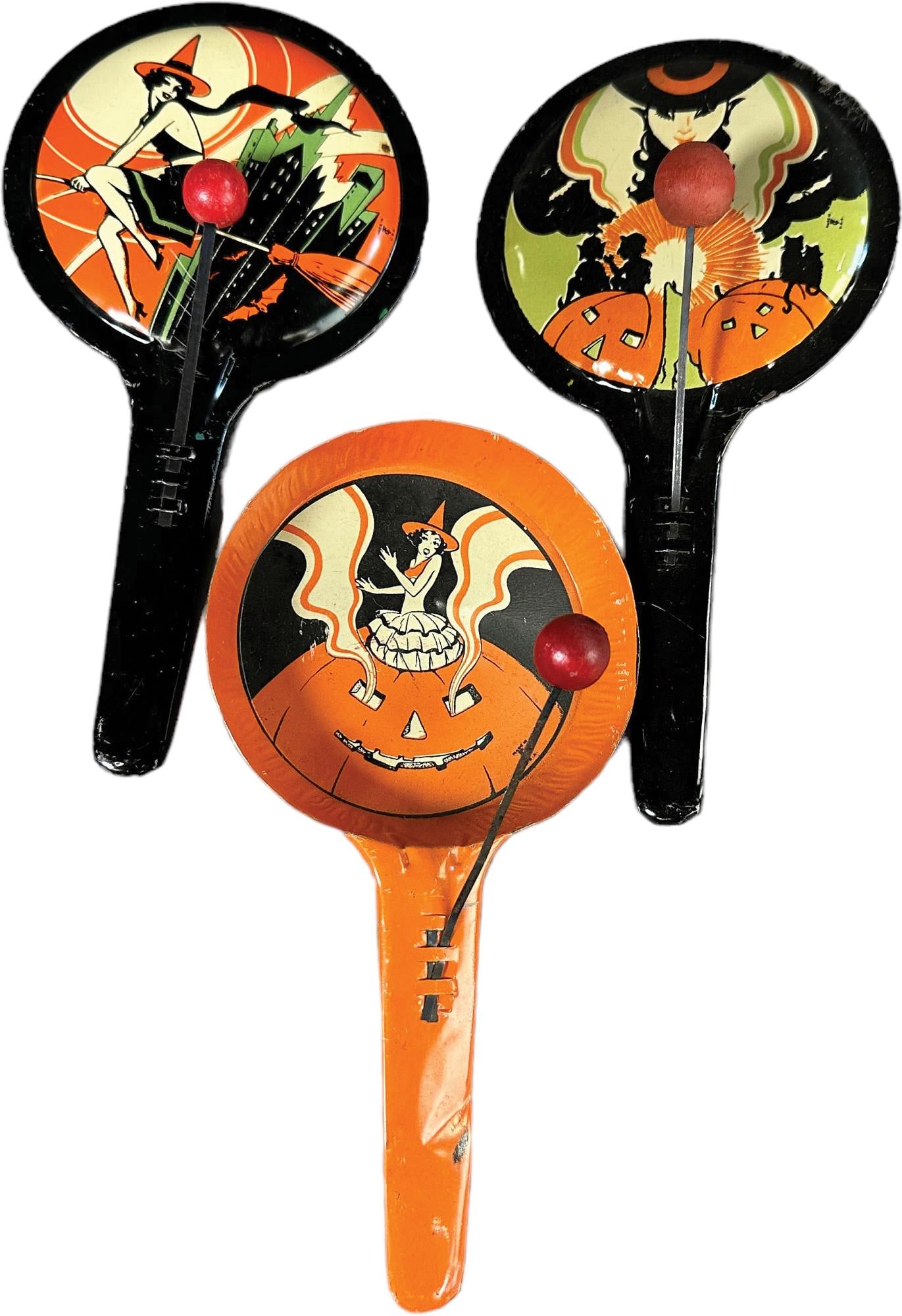 THREE HALLOWEEN CLANGER NOISEMAKERS (1 of 2)