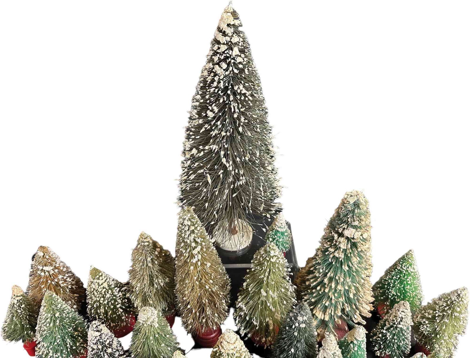 LOT OF VINTAGE BRUSH TREES (1 of 10)