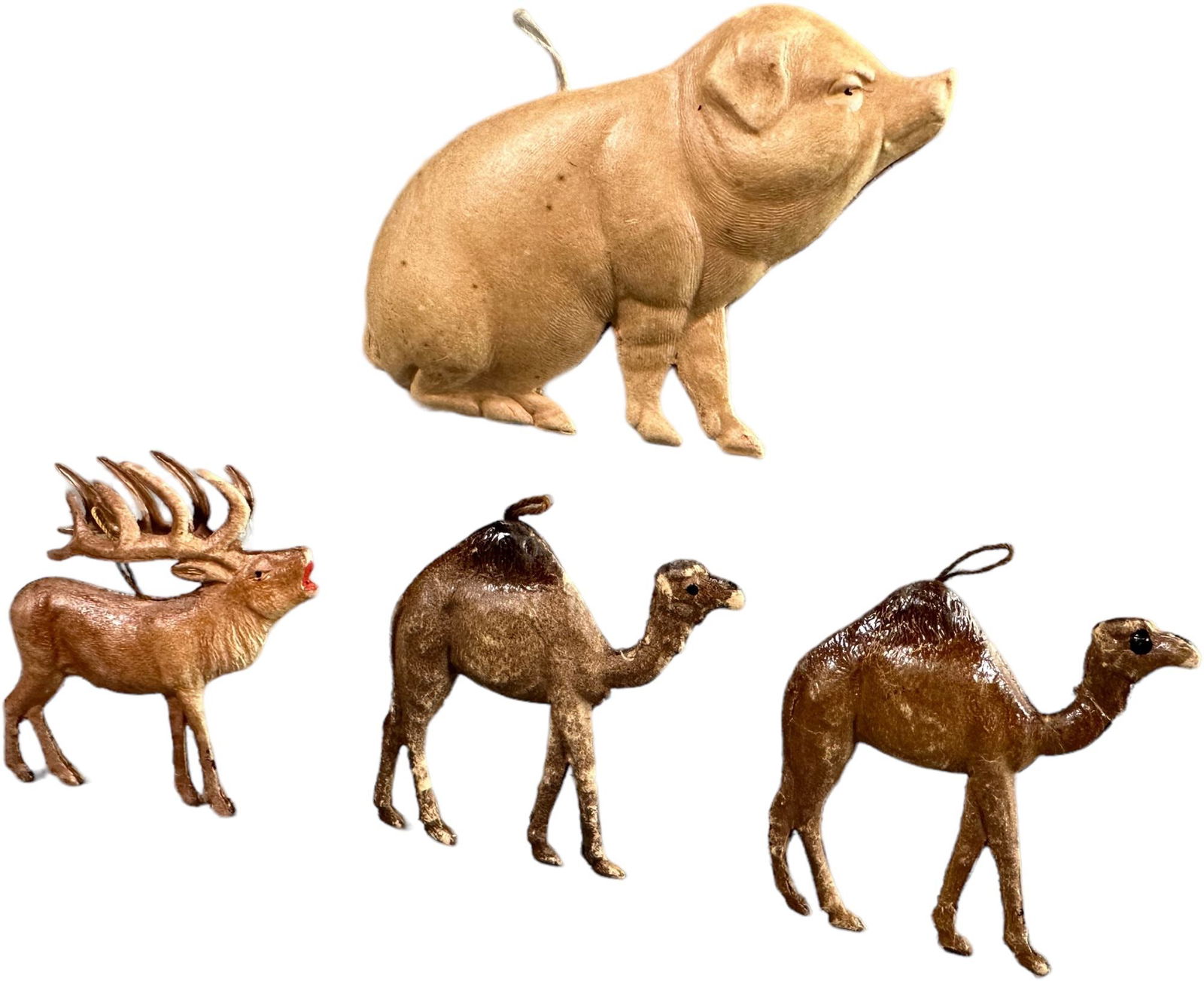 FOUR DRESDEN ANIMAL CHRISTMAS ORNAMENTS (1 of 4)