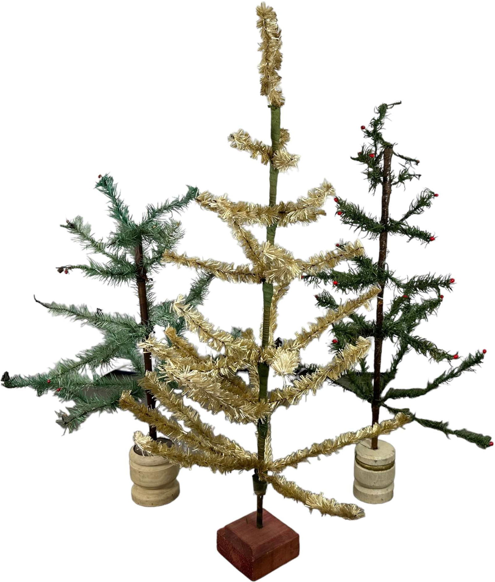 THREE SMALL GERMAN FEATHER TREES (1 of 5)