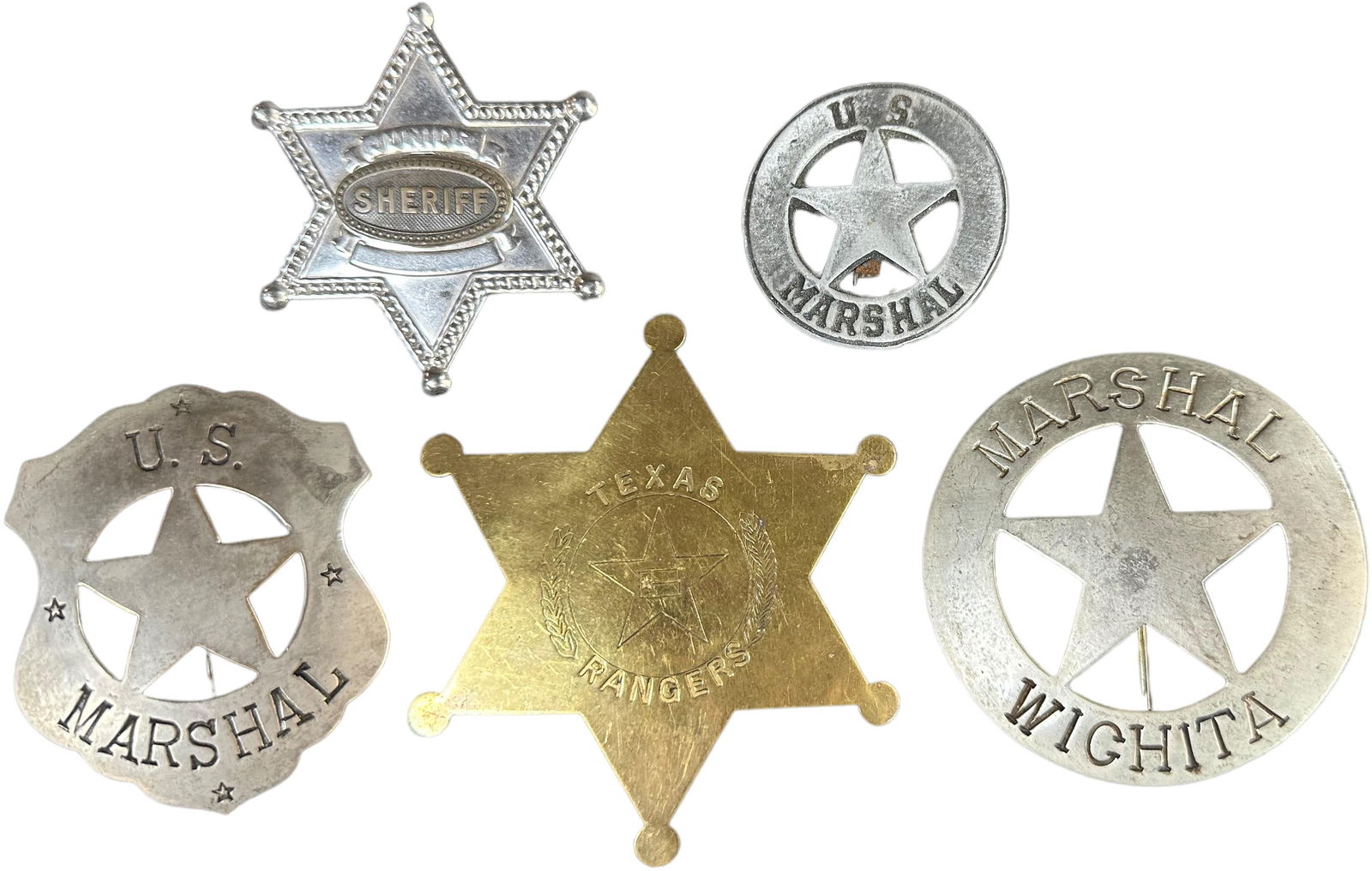 GROUPING OF FIVE SHERIFF & US MARSHALL BADGES (1 of 4)