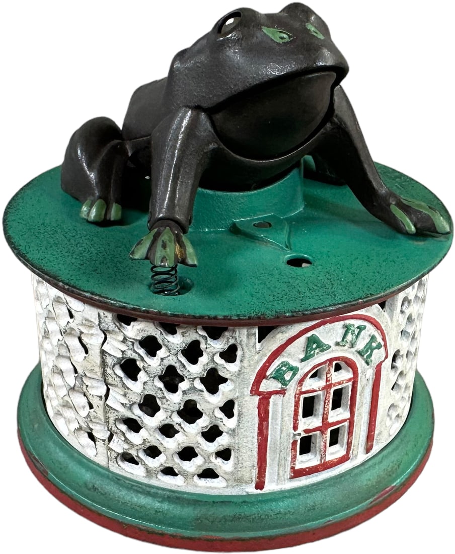 FROG ON LATTICE MECHANICAL BANK (1 of 5)