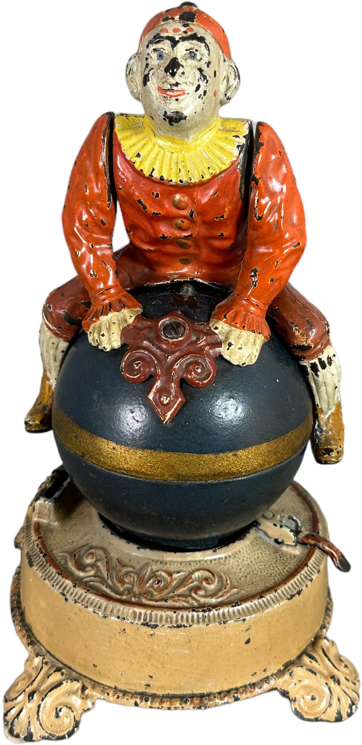 CLOWN ON GLOBE MECHANICAL BANK (1 of 6)