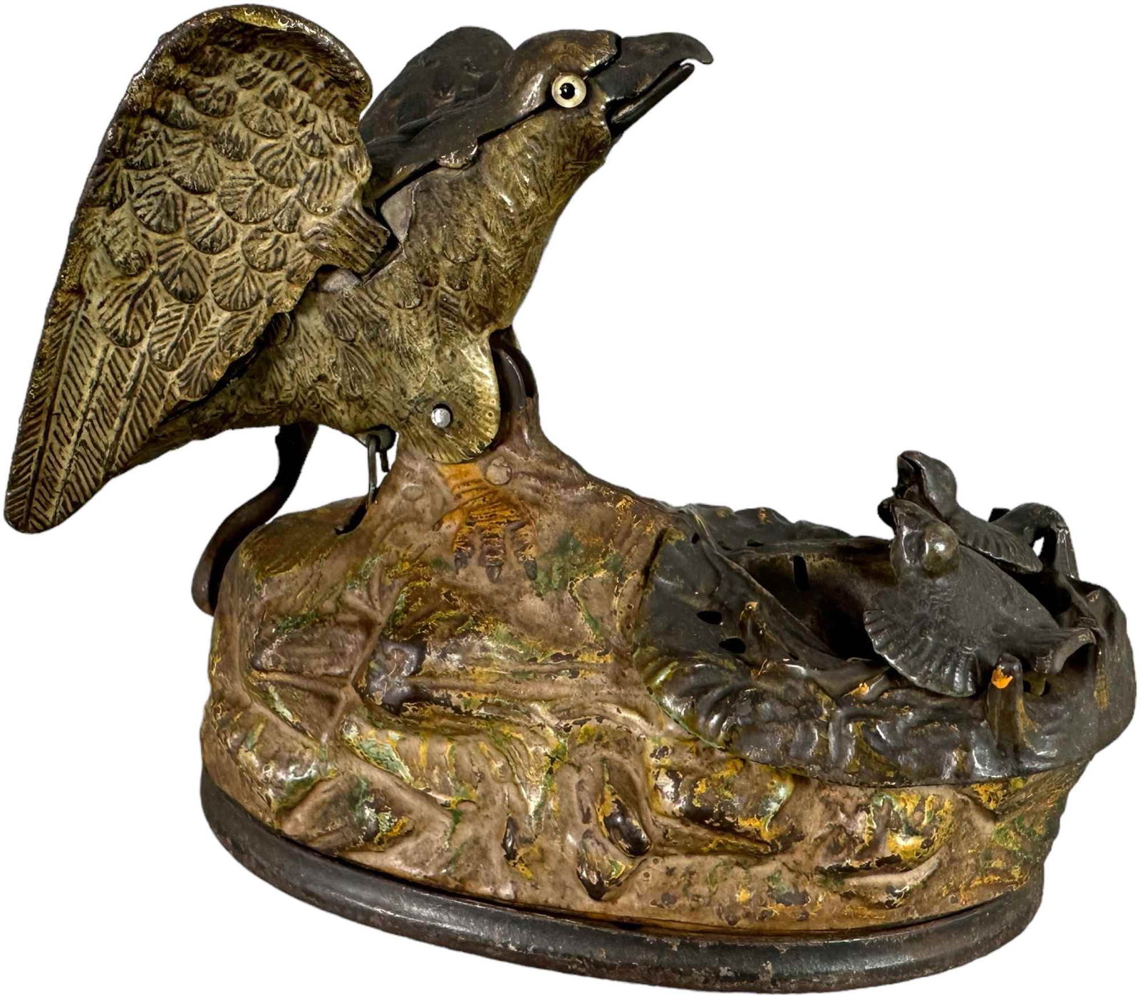 EAGLE & EAGLETS MECHANICAL BANK (1 of 8)