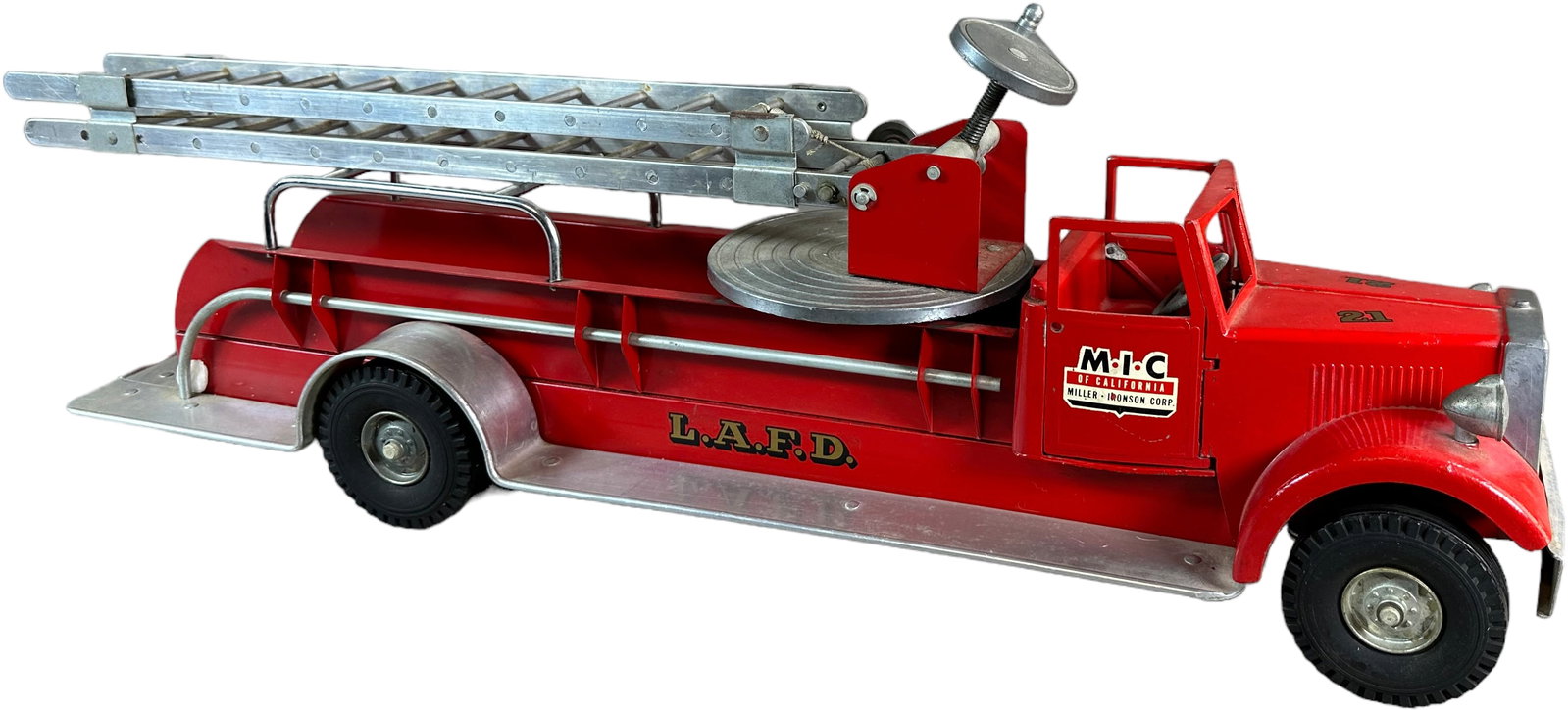 SMITH MILLER LAFD AERIAL FIRE LADDER NO23: 493. SMITH MILLER LAFD AERIAL FIRE LADDER NO23 | 26" l. | (Excellent Condition) | $200 - $400