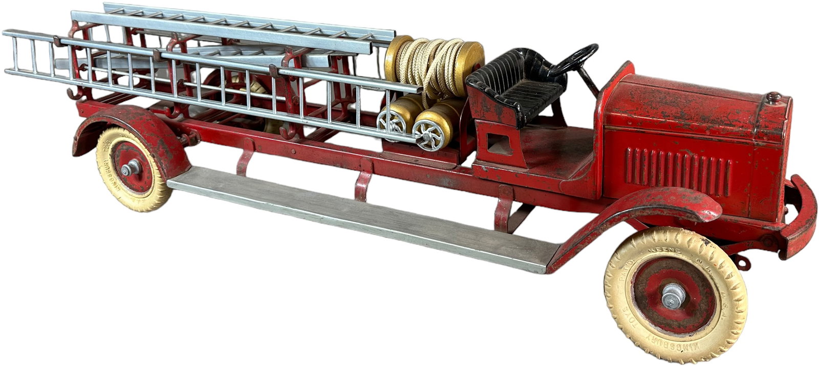 KINGSBURY CHEMICAL LADDER TRUCK: 526. KINGSBURY CHEMICAL LADDER TRUCK | 33" l. | Silver running boards and one front fender repainted, hose reel implements are replaced, otherwise (Very Good to Excellent Condition)Professionally Rest