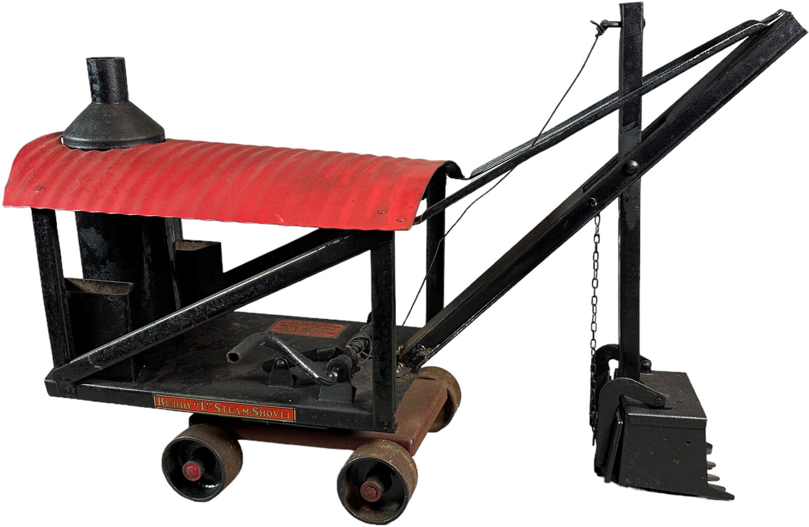 BUDDY L STEAM SHOVEL: 567. BUDDY L STEAM SHOVEL | 21" l. | Repainted. | $50 - $100