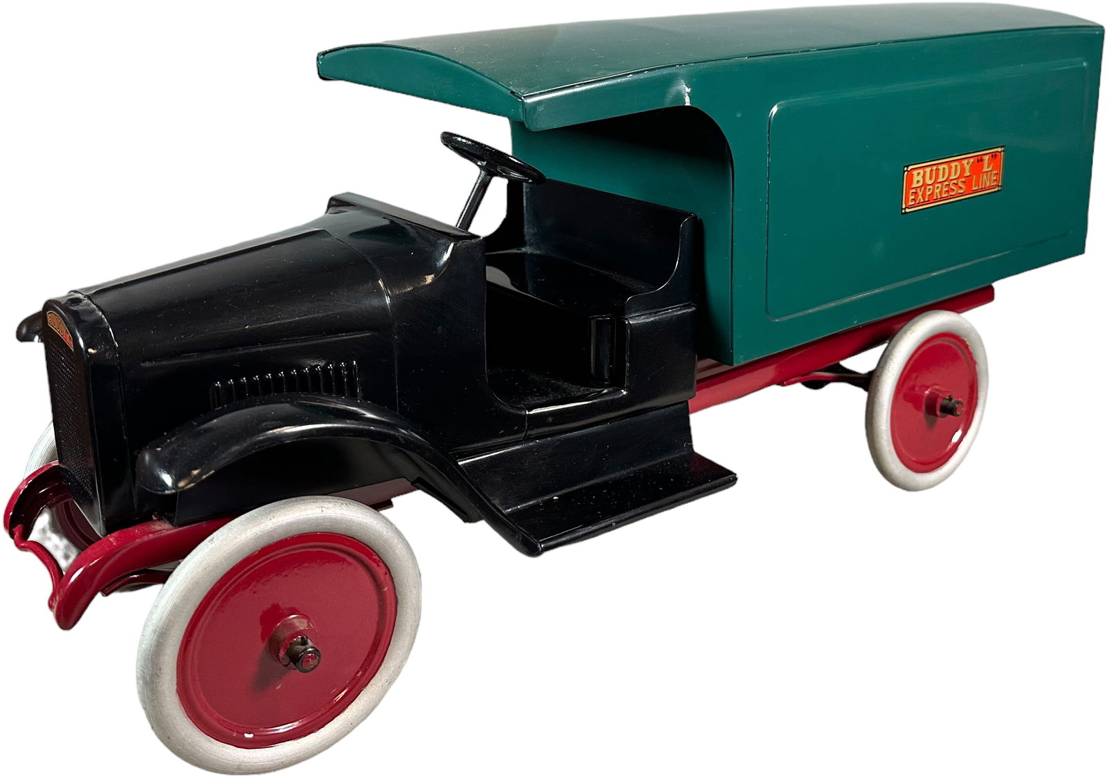 BUDDY L EXPRESS LINE TRUCK: 605. BUDDY L EXPRESS LINE TRUCK | 25" l. | Professionally Restored. | $200 - $400