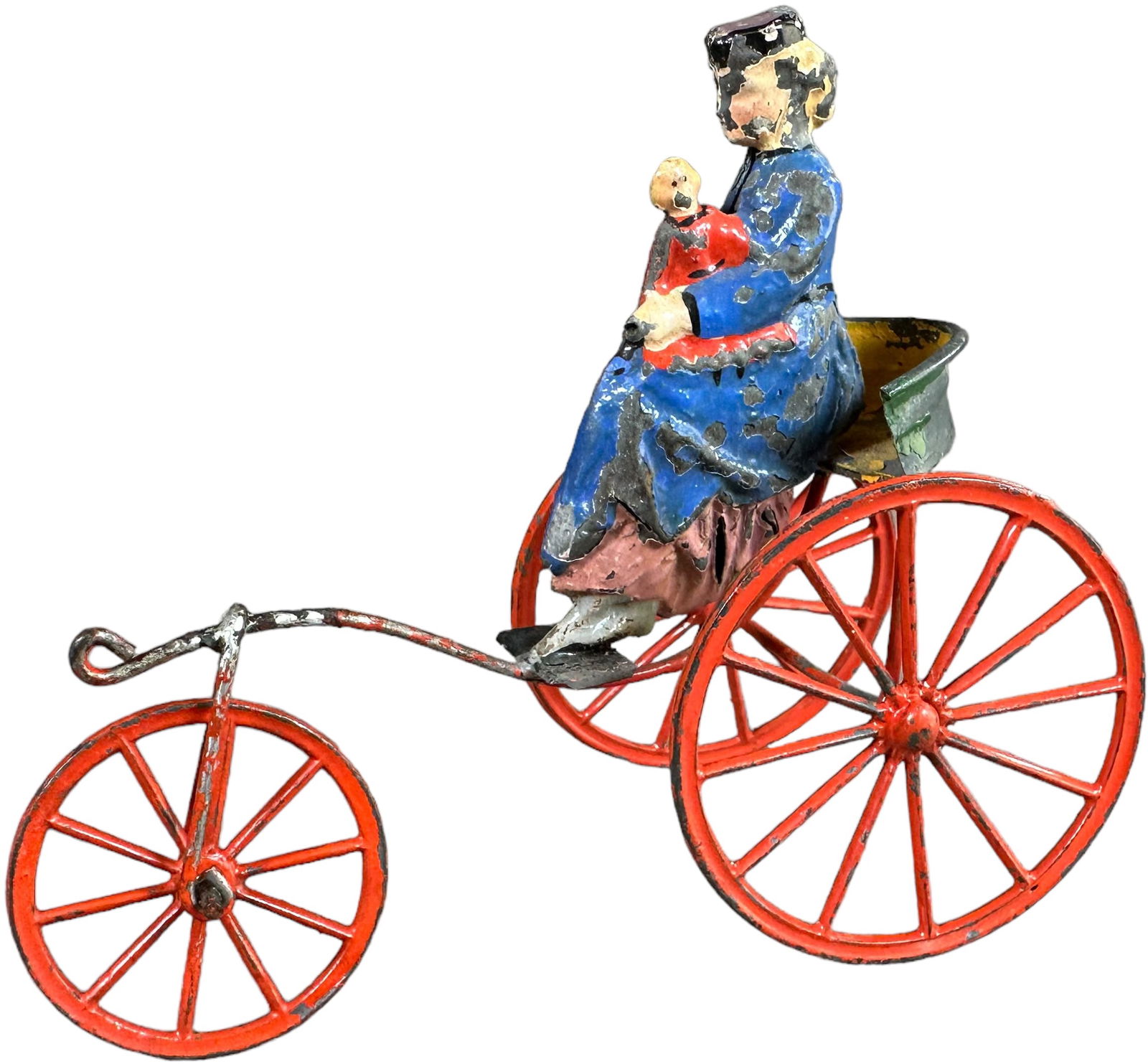 WOMAN W/ CHILD IN TRIKE PULL TOY (1 of 4)