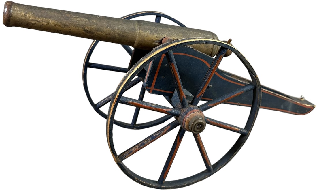 LARGE WOODEN SCHOENHUT FIELD CANNON (1 of 4)