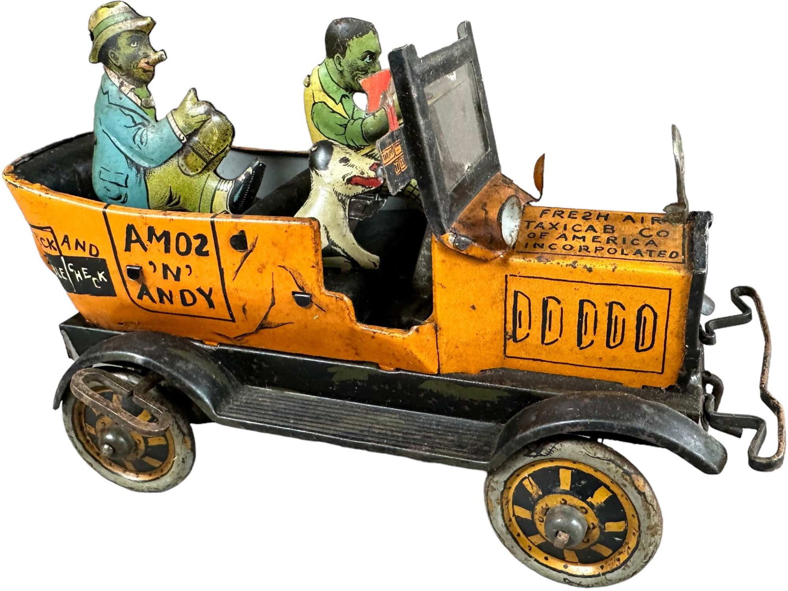 MARX AMOS N ANDY TAXI CAB: 317. MARX AMOS N ANDY TAXI CAB | USA, wind-up. | 8" l. | (Very Good Condition) | $200 - $400