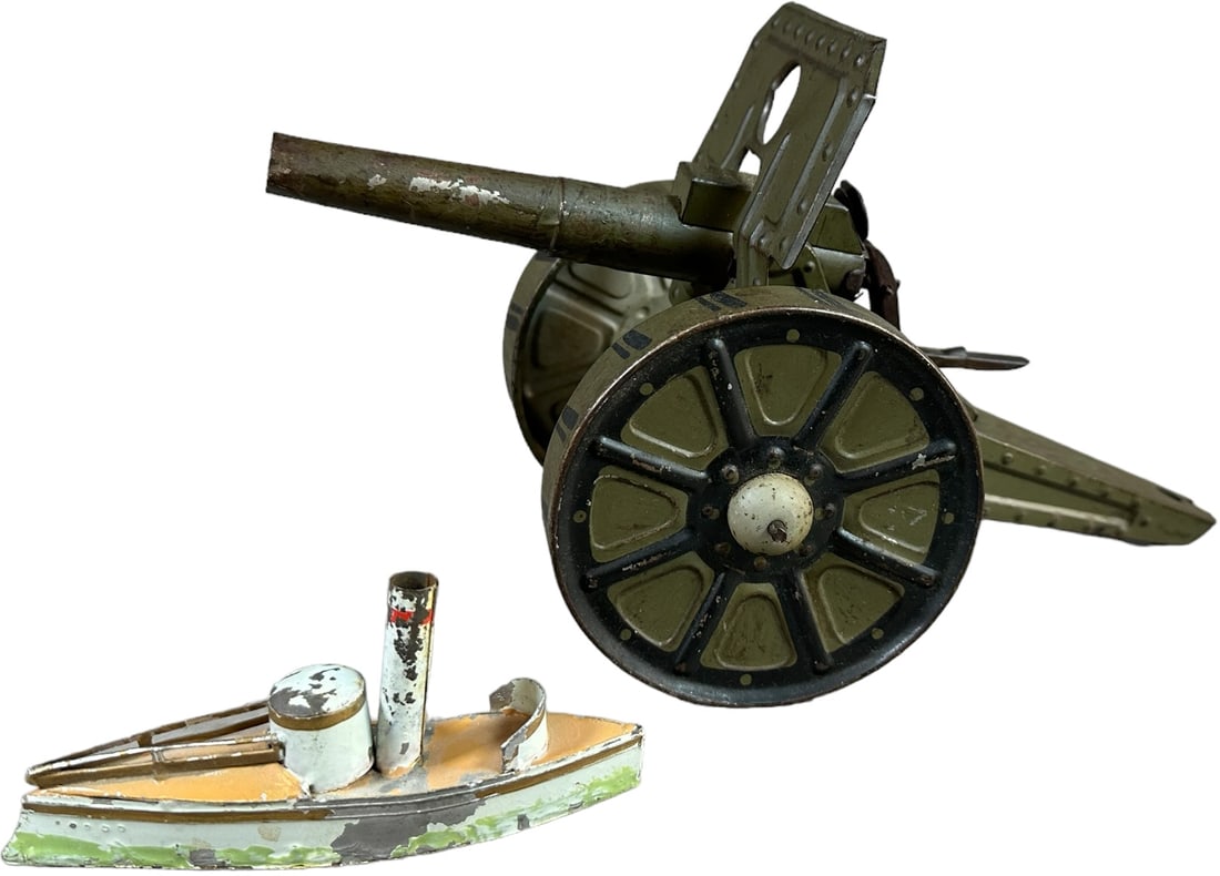 GERMAN TIN CANNON AND BATTLESHIP (1 of 5)