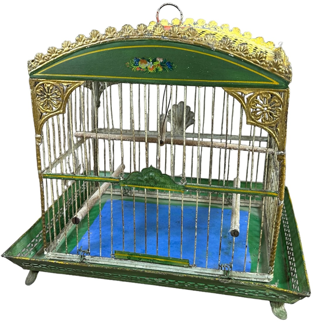 ARCHED TOP AMERICAN TIN BIRD CAGE (1 of 6)