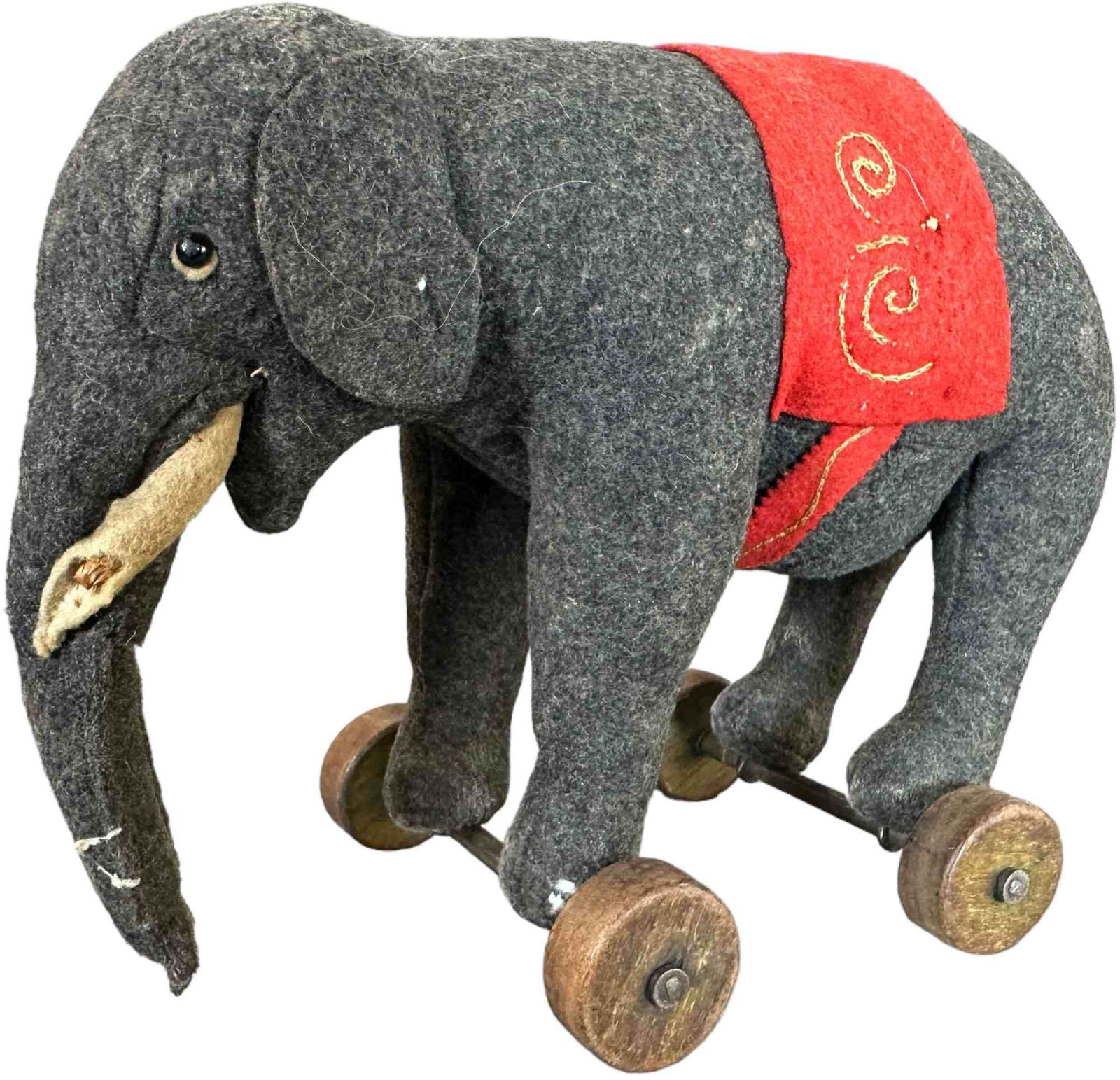 STEIFF ELEPHANT ON WHEELS PULL TOY (1 of 5)