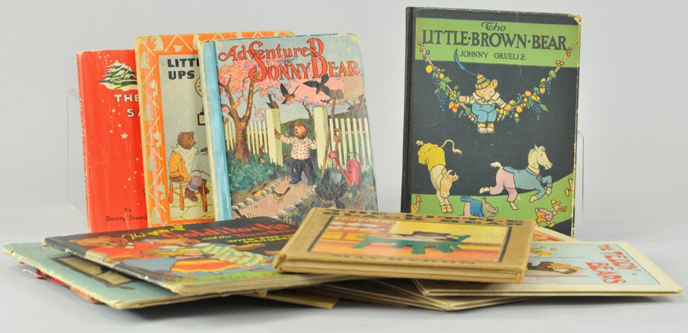 ASSORTED EARLY TEDDY BEAR CHILDREN'S BOOKS: Mostly bear themed covers, includes: Santa Claus Bears, The Three Bears, Adventures of Sonny Bear, Little Bears Ups and Downs, and many others.