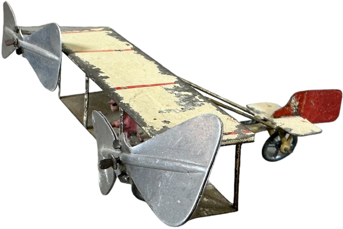 UNUSUAL GERMAN BI-PLANE PENNY TOY (1 of 6)