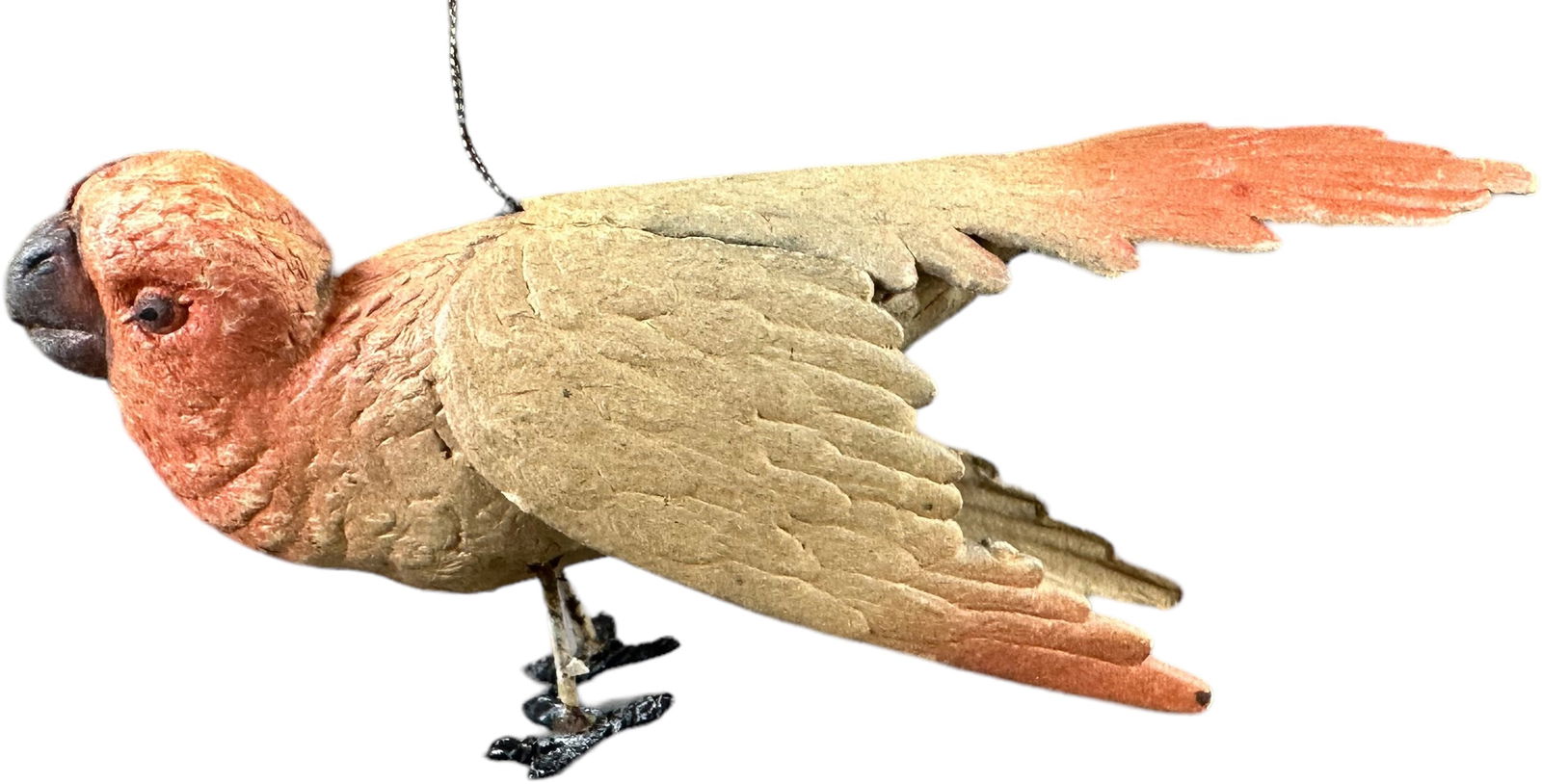 DETAILED PAINTED PARROT DRESDEN ORNAMENT (1 of 4)