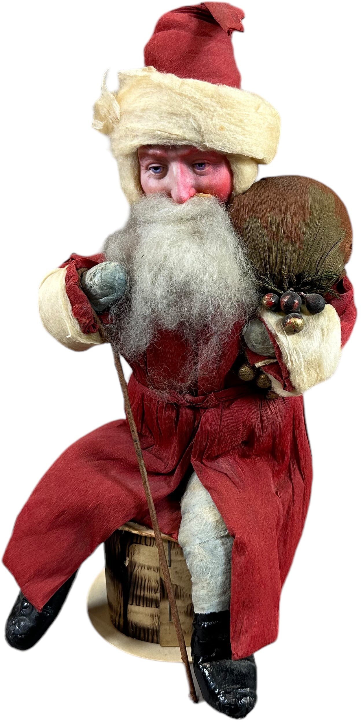 COTTON SANTA SITTING ON CHIMNEY CANDY CONTAINER (1 of 5)