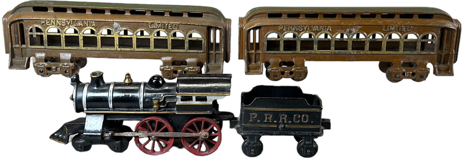 DENT CAST IRON PASSENGER TRAIN SET (1 of 6)
