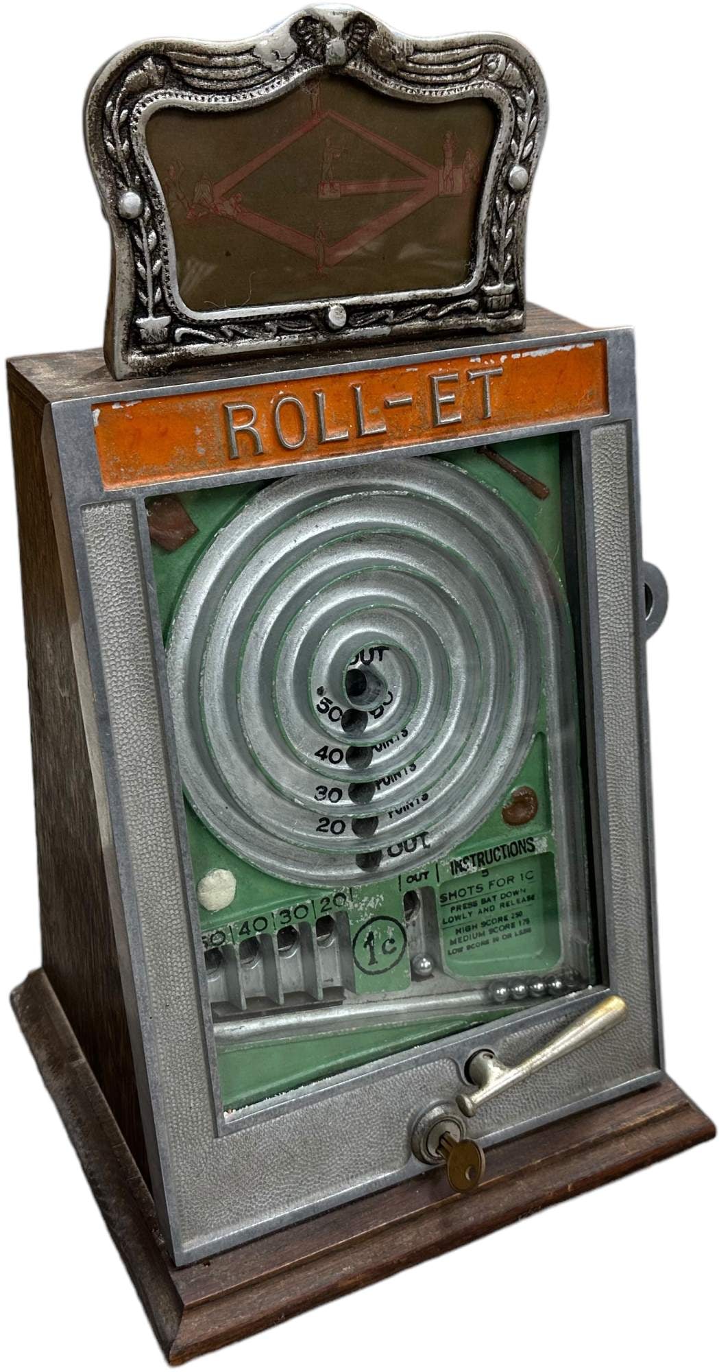 1-cent ROLL-ET BASEBALL ARCADE GAME (1 of 8)