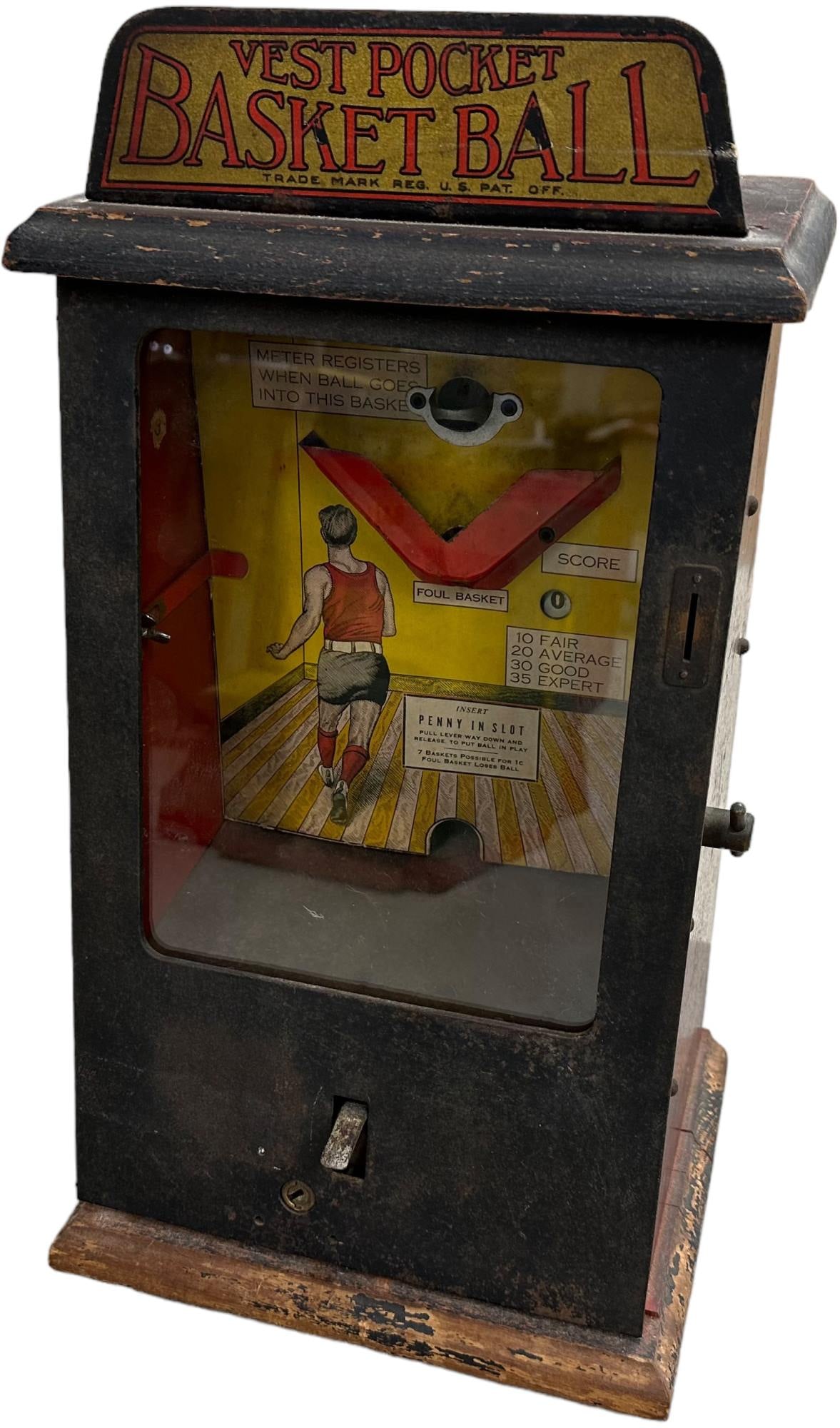 1-cent VEST POCKET BASKET BALL ARCADE GAME (1 of 9)