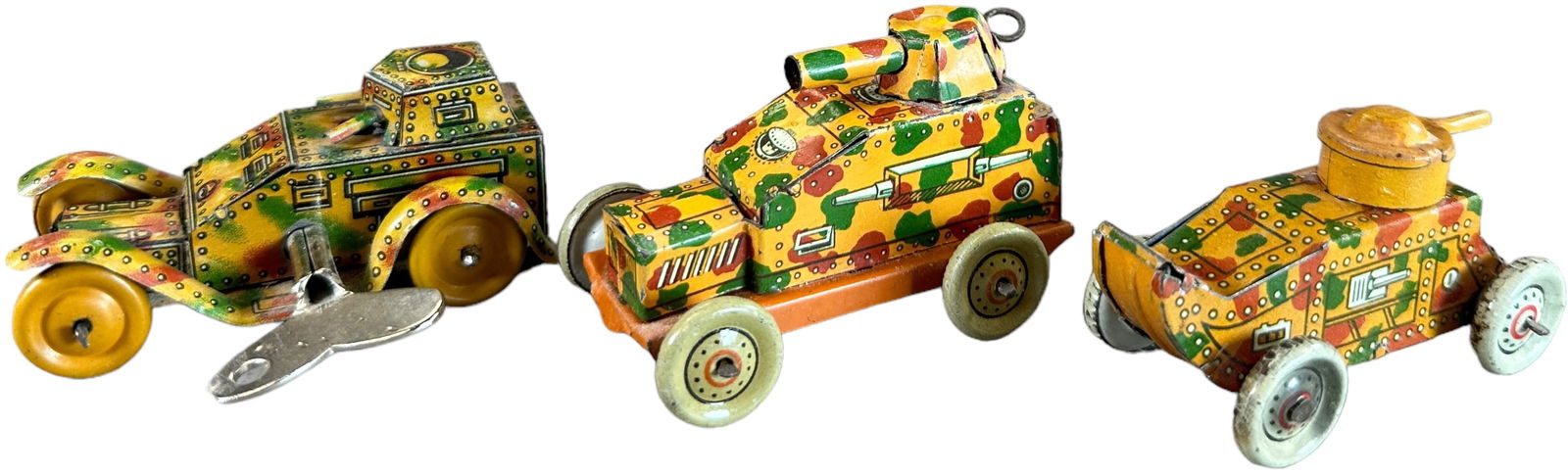 THREE ARMY VEHICLE PENNY TOYS (1 of 7)